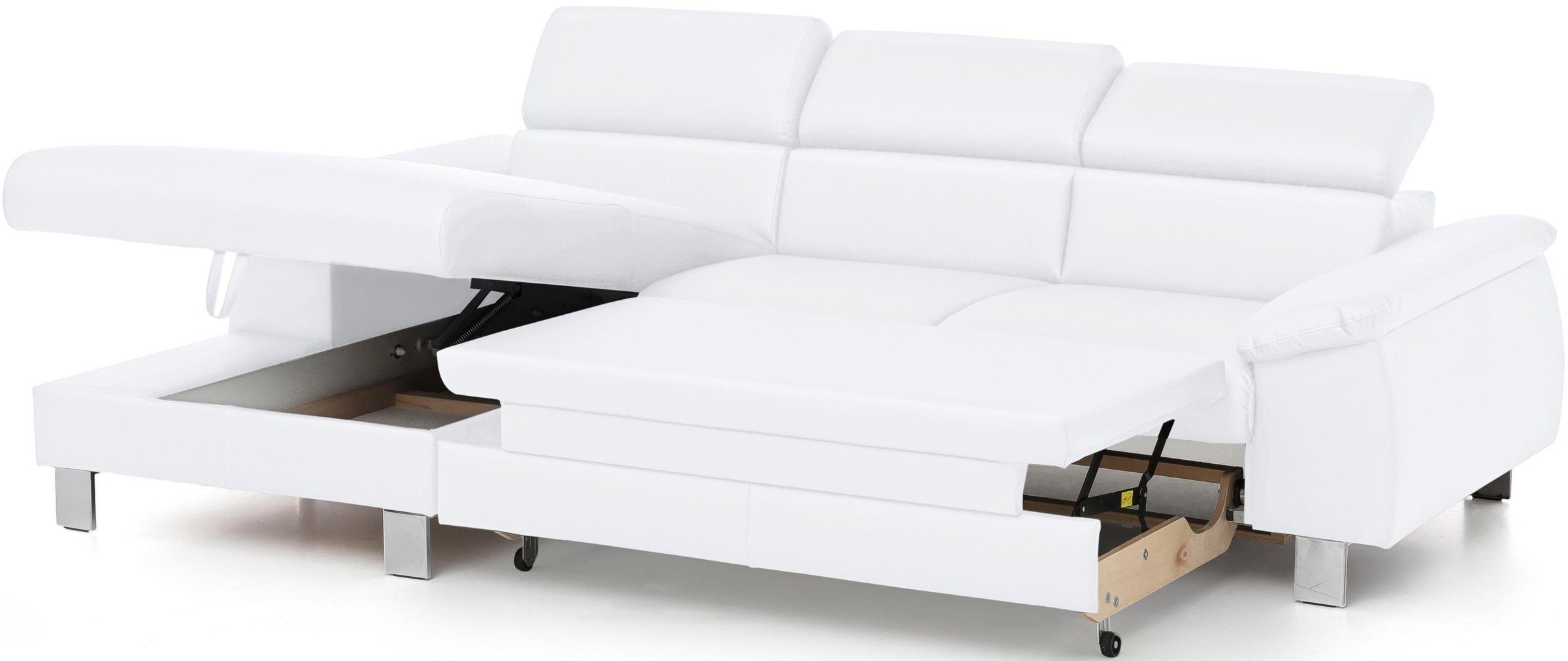 COTTA Polstergarnitur »Komaris L-Form«, (Set), Set bestehend aus: Ecksofa mit Kopfteilverstellung & Hocker