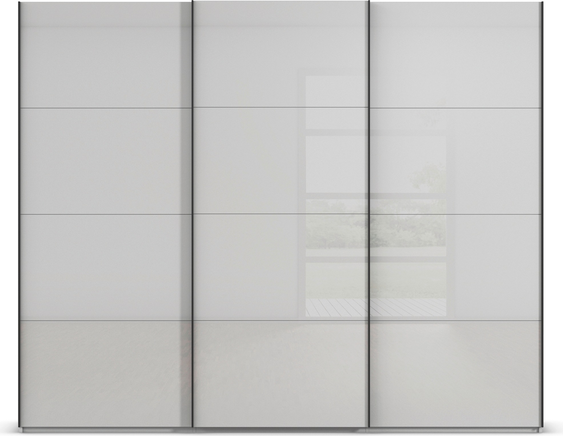 rauch Schwebetürenschrank »Kleiderschrank Schrank Garderobe Schlafzimmerschrank SCALE-FYRA«, edle viergeteilte Türen mit Glas-Front viele Farben MADE IN GERMANY