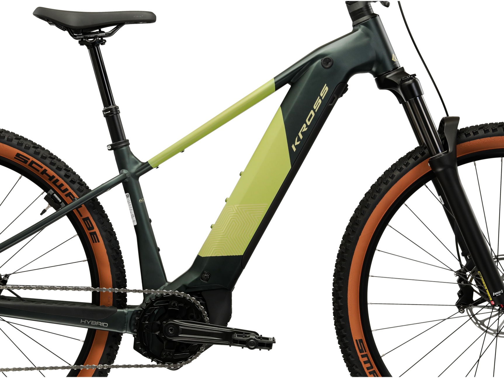 Kross »Influx Hybrid 4.0 21,3Ah / 800 Wh 29 Zoll grün 12 Gänge 2026« 12 Gang Shimano DEORE M6100 Schaltwerk Kettenschaltung Mittelmotor 250 W