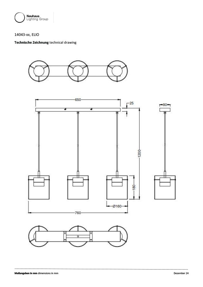 JUST LIGHT LED Deckenleuchte »ELIO« LED-Board 1 Stk. Warmweiß 3-Stufen Dimmer, Switchmo
