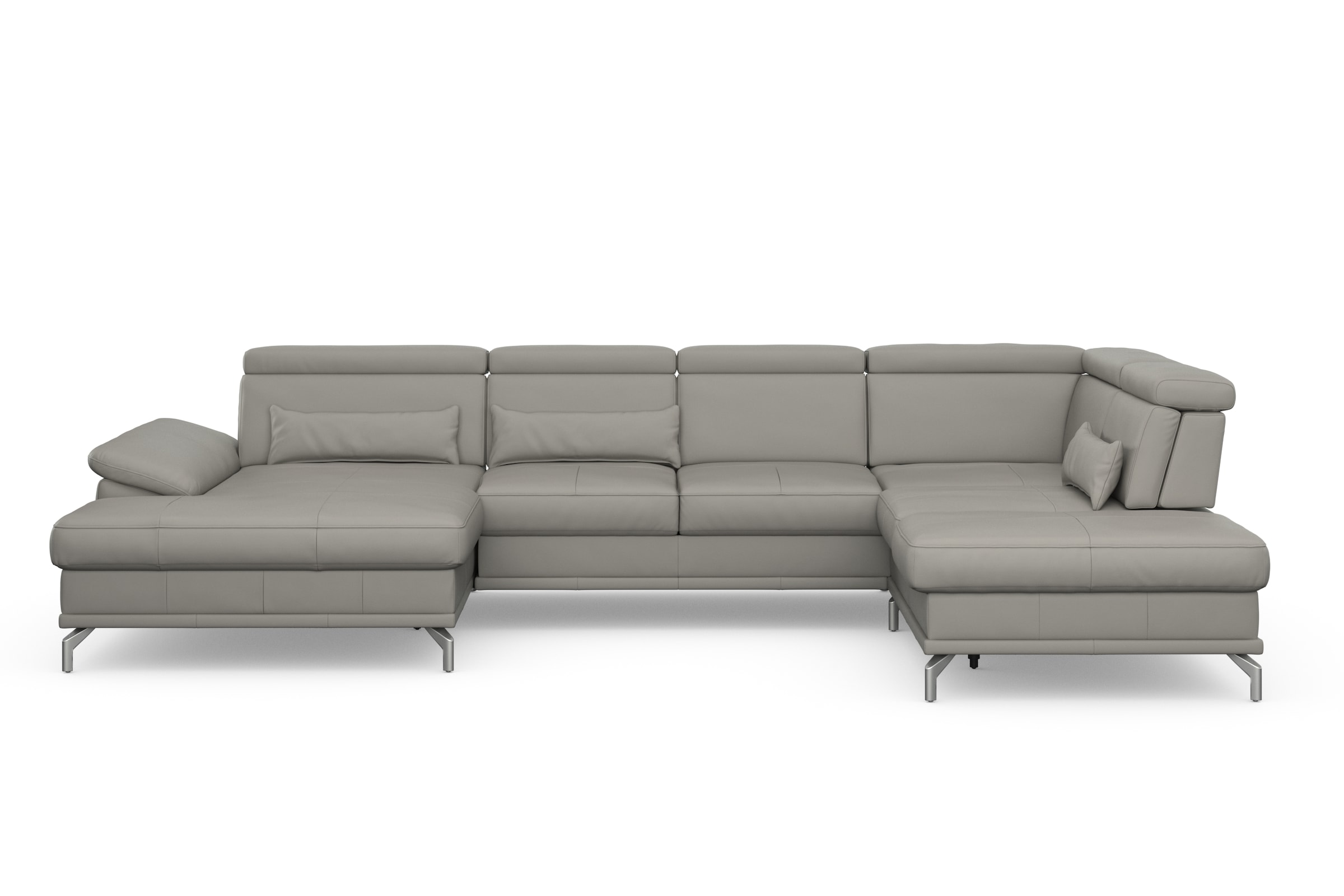 sit&more Wohnlandschaft »Cabrio U-Form, mit Sitztiefenverstellung, Arm- und Kopfteilverstellung«, 3 Nierenkissen, Federkern, optional Bettfunktion und Stauraum