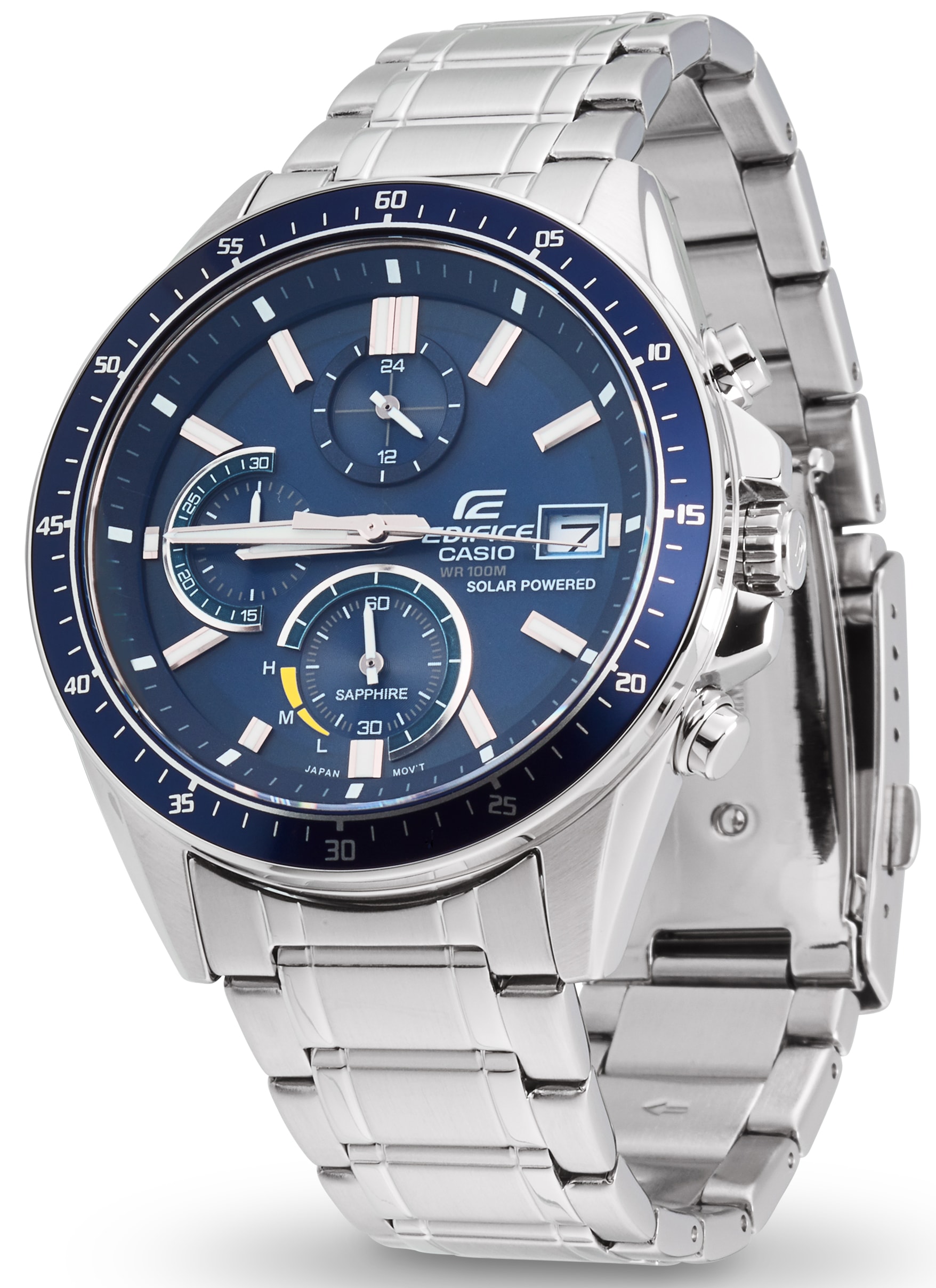 CASIO EDIFICE Chronograph »EFS-S510D-2AVUEF«, Solaruhr, Armbanduhr, Herrenuhr, bis 10 bar wasserdicht, Saphirglas