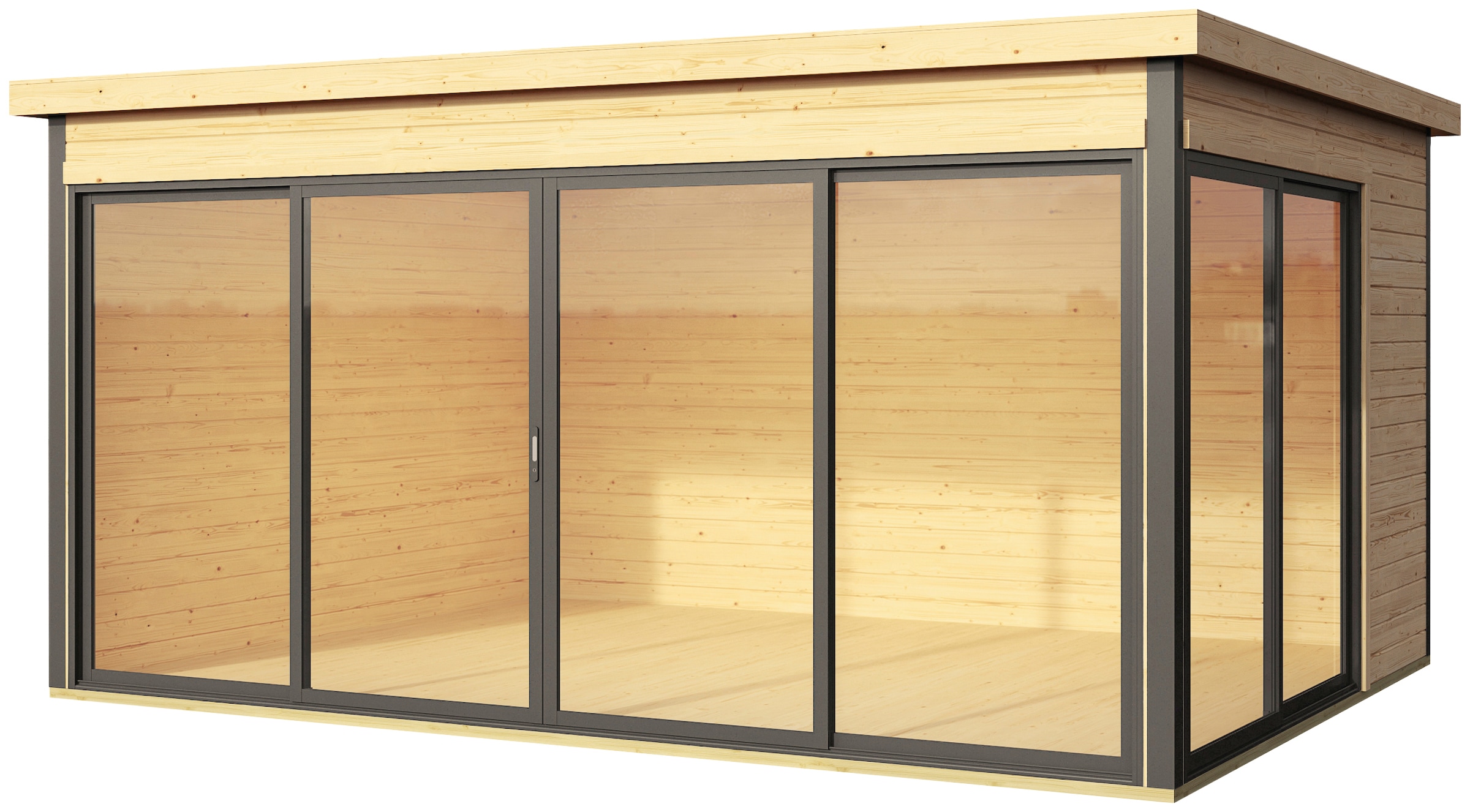 LASITA MAJA Gartenhaus »DOMEO 4 NATUR/ANTHRAZIT«, (Set), Fundamentmass 4180 x 3219,... kaufen