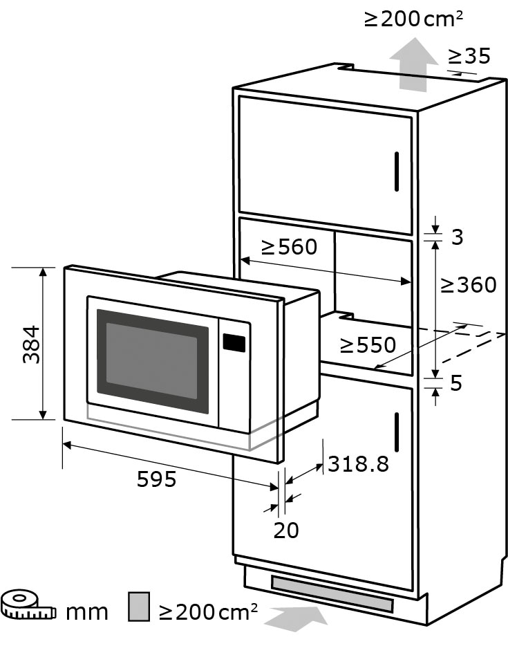 exquisit Einbau-Mikrowelle »EMW10-020«, Mikrowelle, 1300 W