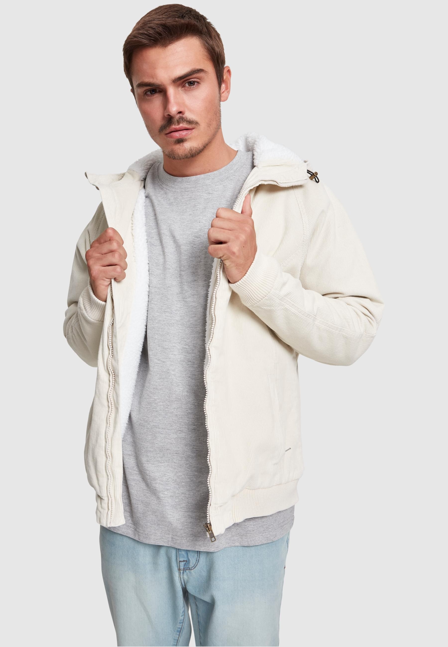 URBAN CLASSICS Winterjacke »Urban Classics Herren Hooded Corduroy Jacket« 1 Stk. tlg. mit Kapuze