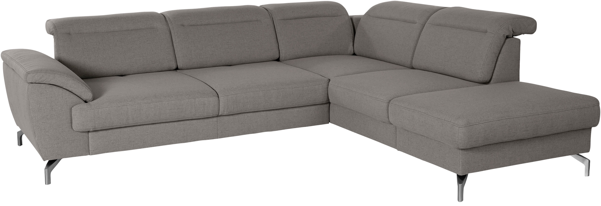 sit&more Ecksofa »Percy L-Form«, 12 cm Fußhöhe, Sitztiefenverstellung, wahlweise in 2 Fußfarben