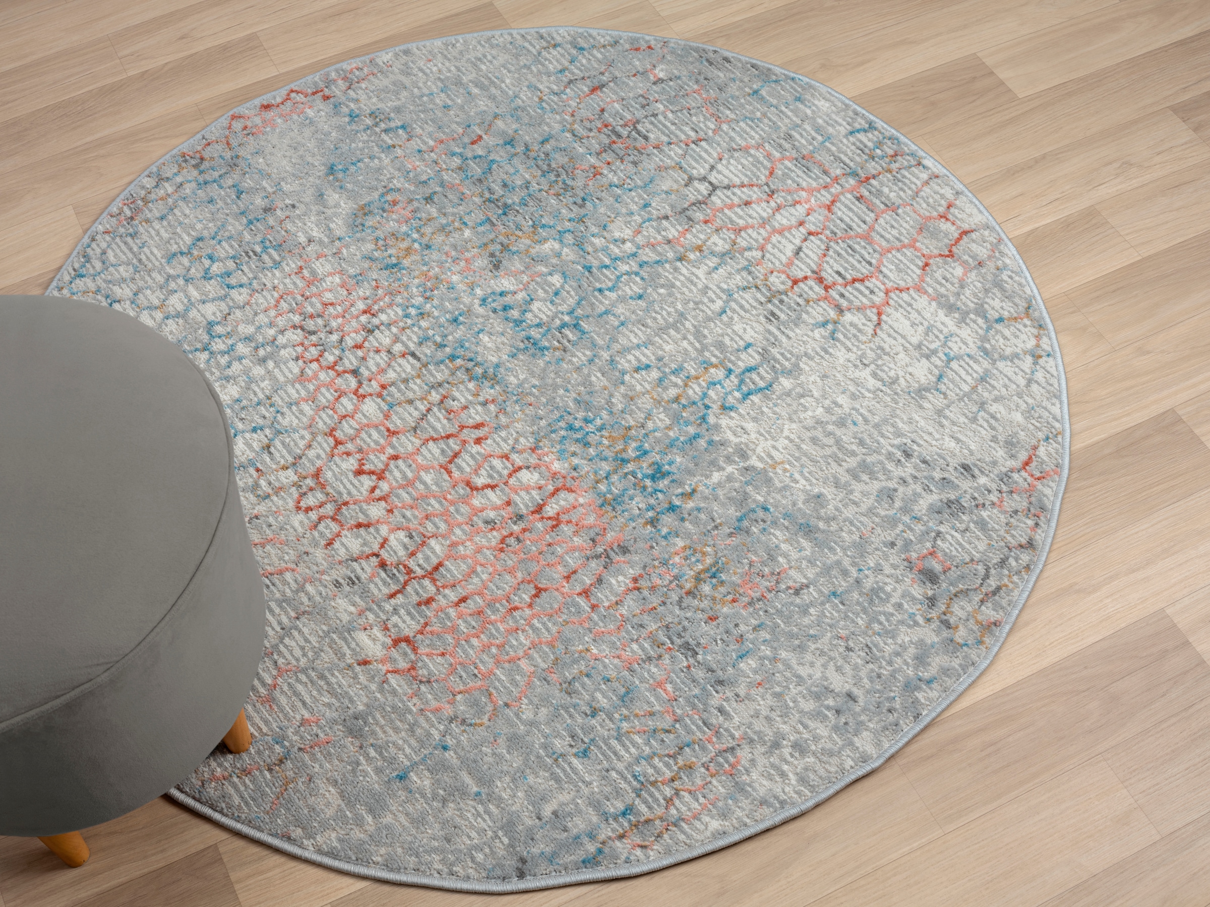 my home Teppich »Jaxyn«, rund, 8 mm Höhe, Kurzflor, modernes Design, pflegeleicht, Wohnzimmer