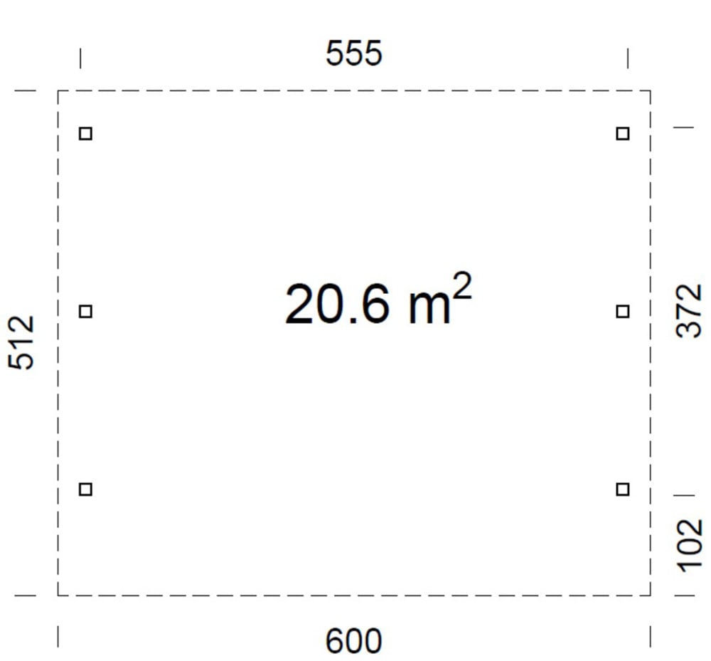 Palmako Doppelcarport »Karl« Massivholz 531 cm dunkelgrau/dunkelgrau