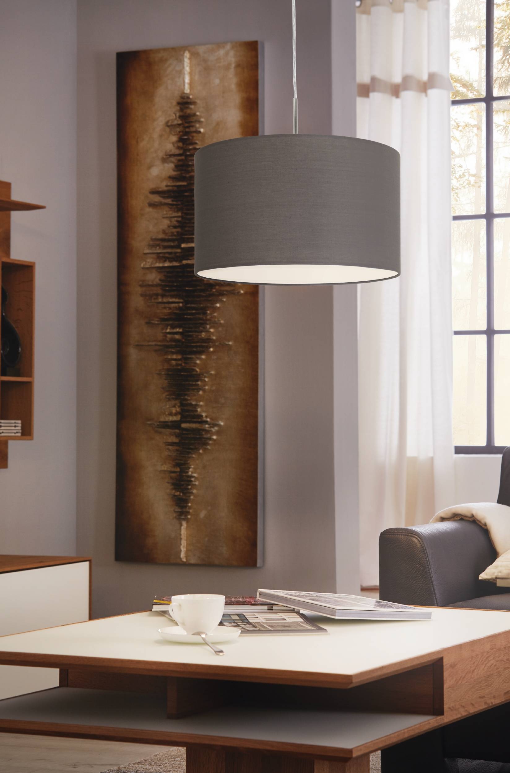 EGLO Hängeleuchte »Pasteri Pendellampe, Hängelampe, Stahl und Stoff, E27, Esszimmerlampe« E27 1 Stk. Textil Pendelleuchte, Hängeleuchte aus Stahl und Stoff, E27, Ø: 38 cm