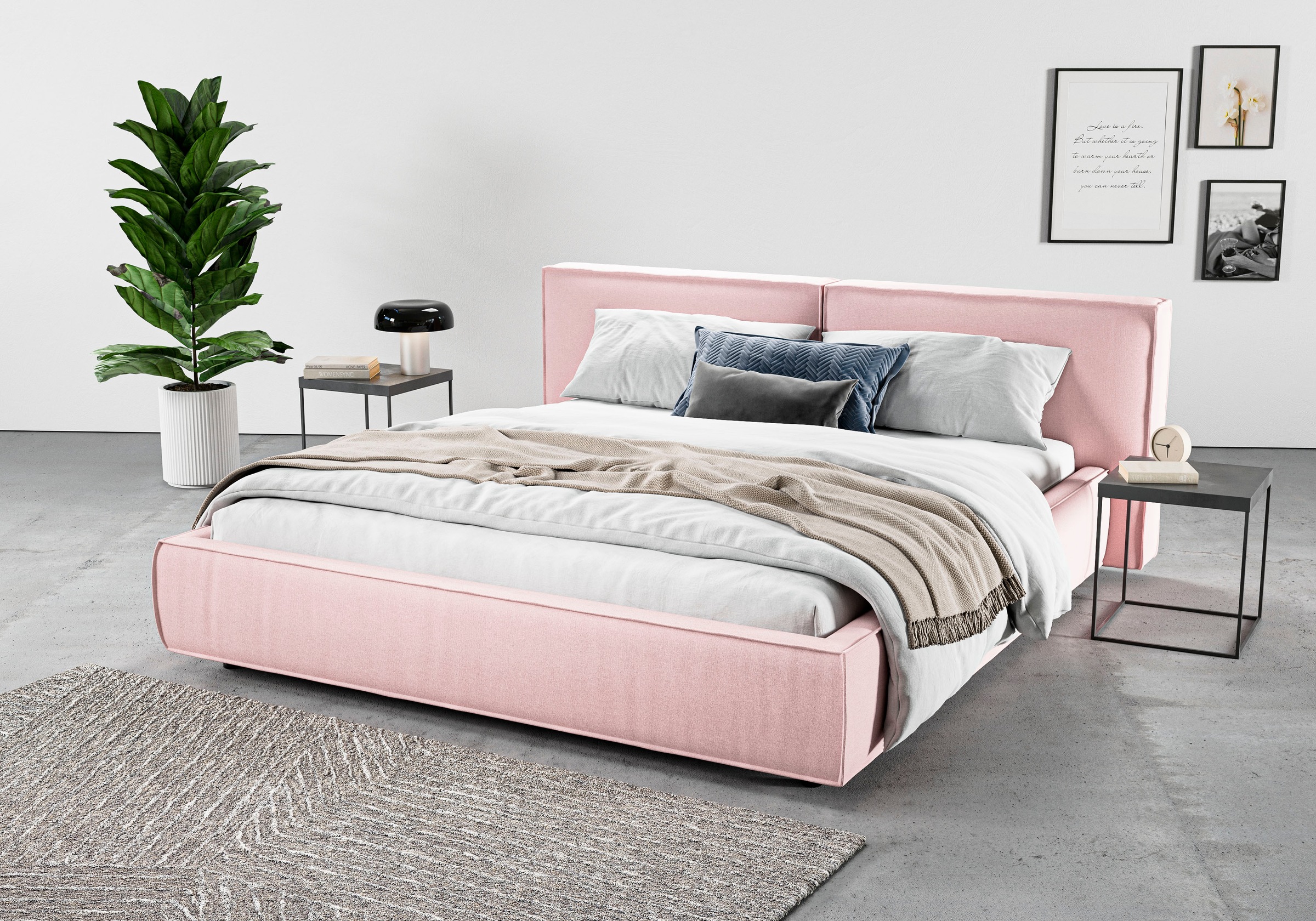 Home affaire Polsterbett »Adrina mit Biesenoptik, Feincord und Luxus-Microf günstig online kaufen