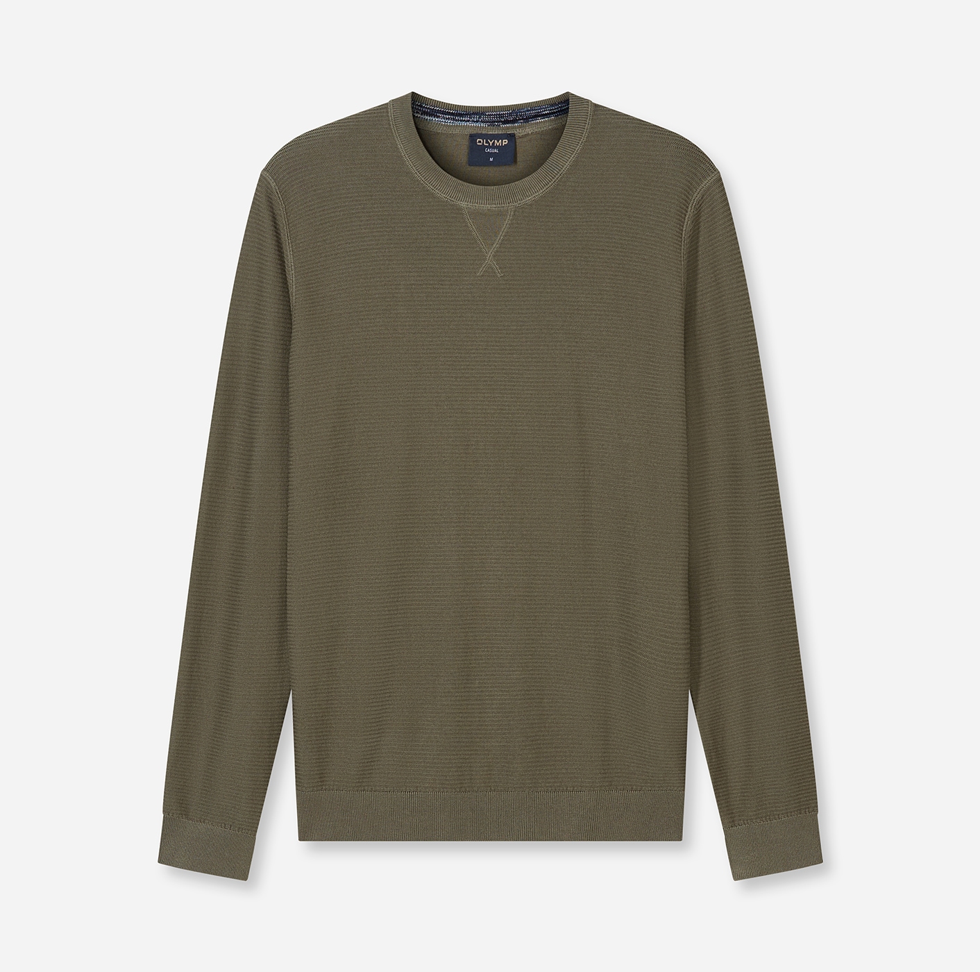 OLYMP Rundhalspullover »OLYMP Strick Casual« mit modischem Strukturmuster