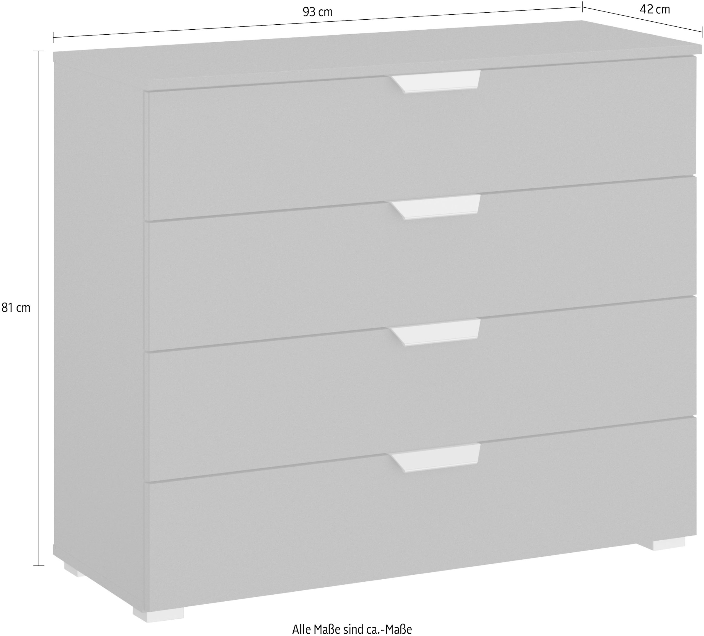 rauch Schubkastenkommode »Sideboard Schubladenkommode ORIAS mit Dekor- oder Hochglanzfront«, mit 4 Schubkästen und 2 Türen sowie Metallgriffen MADE IN GERMANY