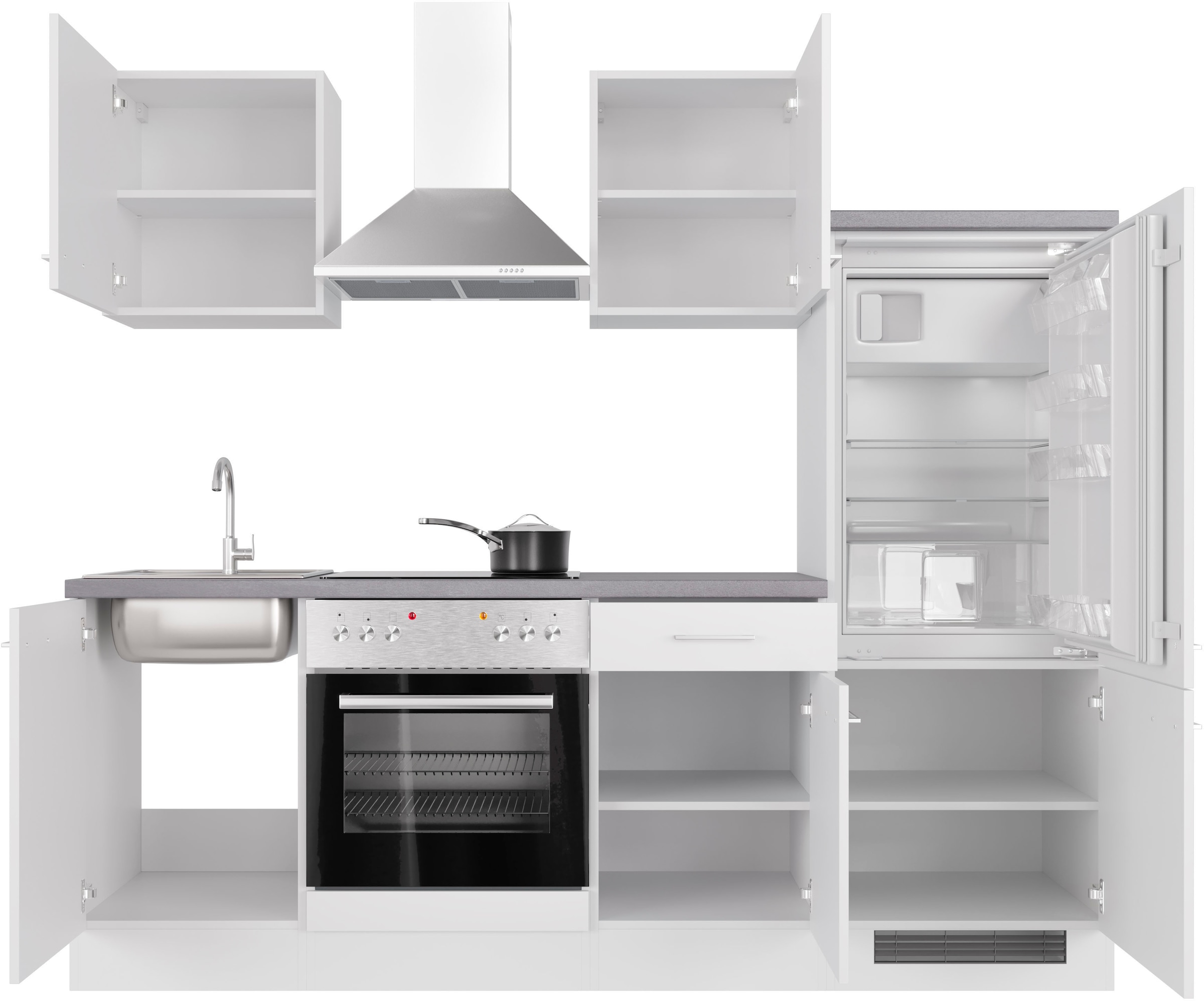 Flex-Well Küche »Kopenhagen«, wahlw. mit E-Geräten, Breite 220 cm