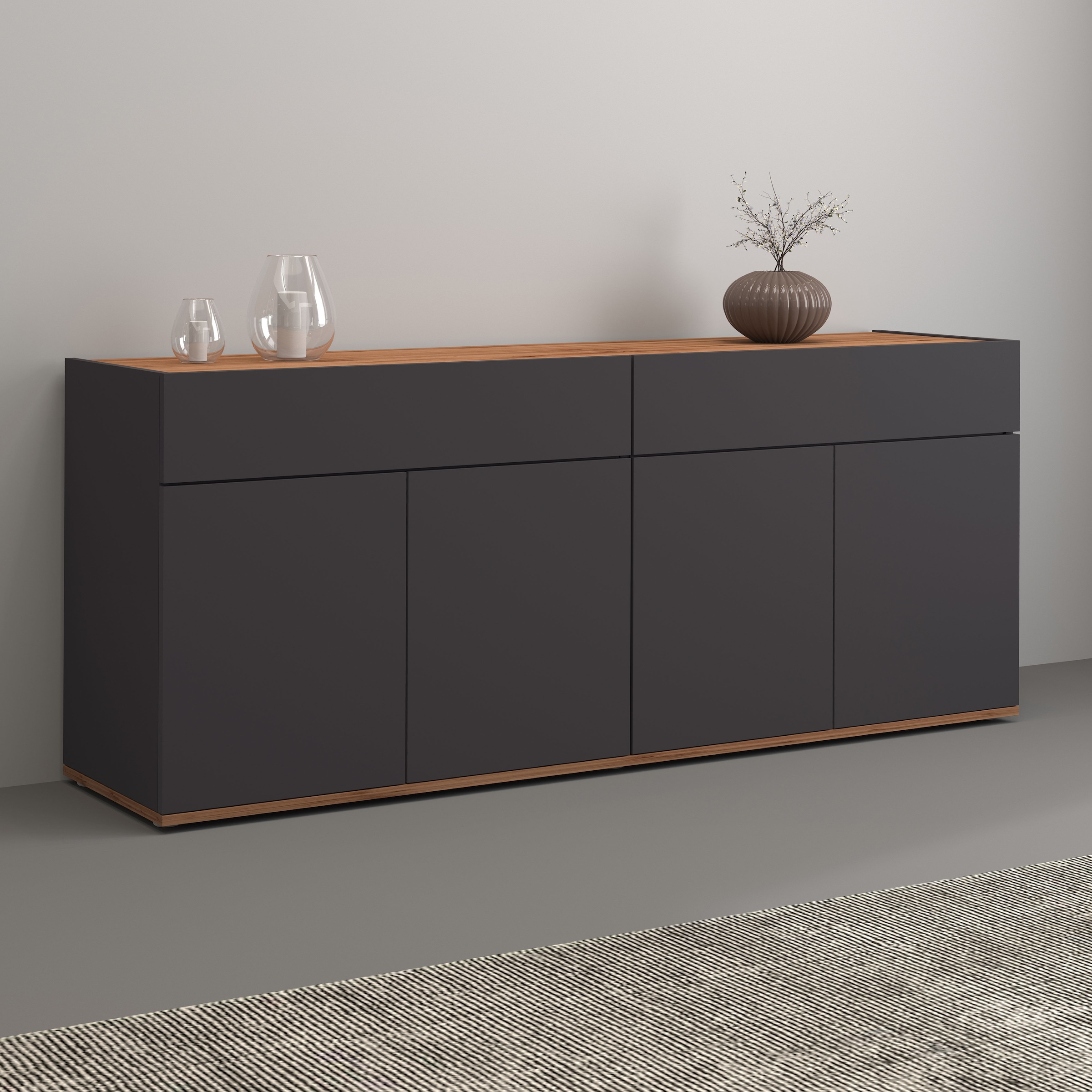 INOSIGN Sideboard »Garda, Kommode, Schrank, Kredenz«, 4 Türen, 2 Schubladen, grifflos Breite 160,1 cm