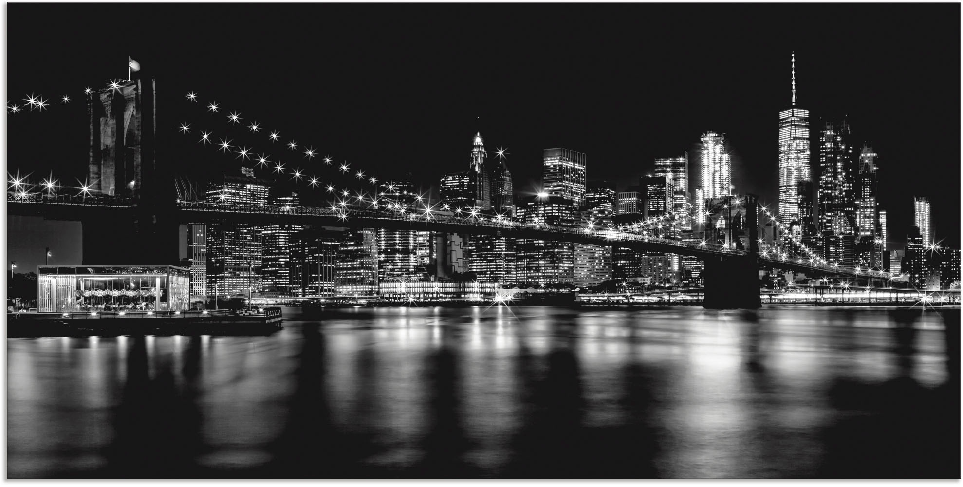 Artland Wandbild »Manhattan Skyline & Brroklyn Bridge« Amerika 1 Stk. tlg. günstig online kaufen