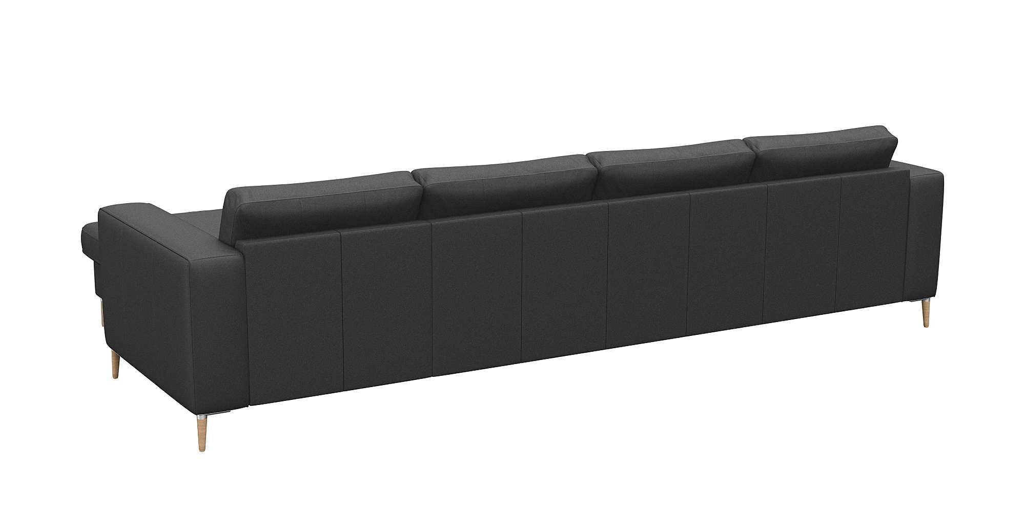 FLEXLUX Ecksofa »Fiore, super Sitzkomfort durch Kaltschaum im Sitz, L-Form«, breite Armlehnen, Füße Alu+ Eiche