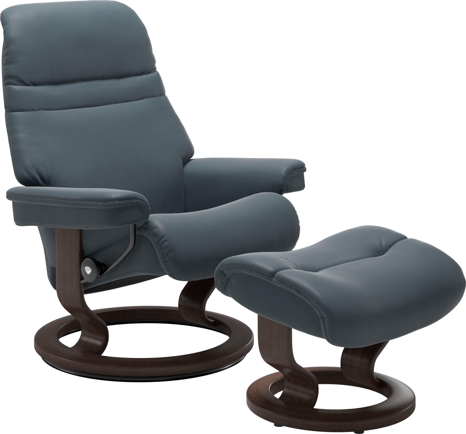 Stressless® Relaxsessel »Sunrise«, (Set, Relaxsessel mit Hocker), mit Classic Base, Größe M, Gestell Wenge