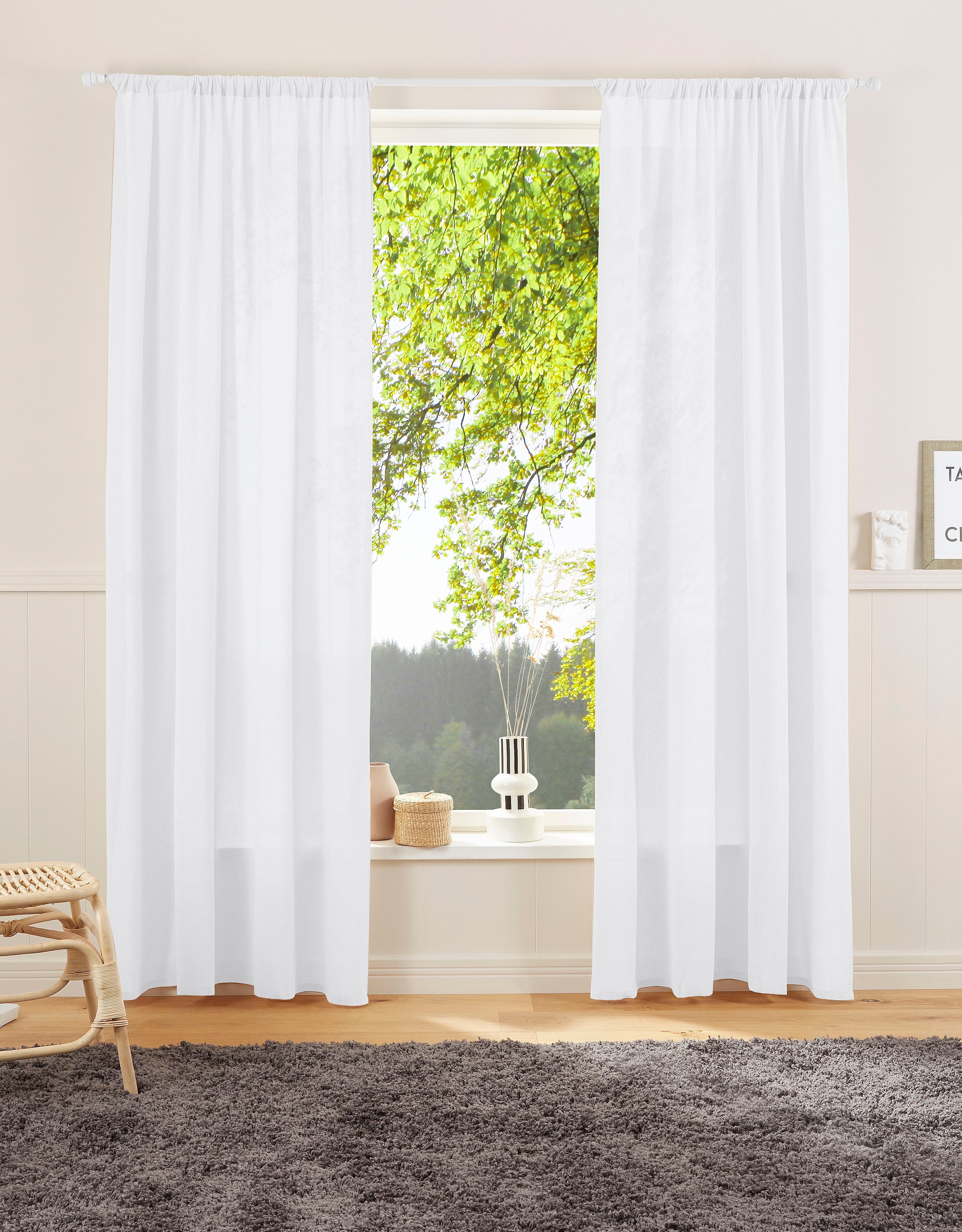 LeGer Home by Lena Gercke Vorhang »Lanea« Stangendurchzug 1 Stk. tlg. Leine günstig online kaufen