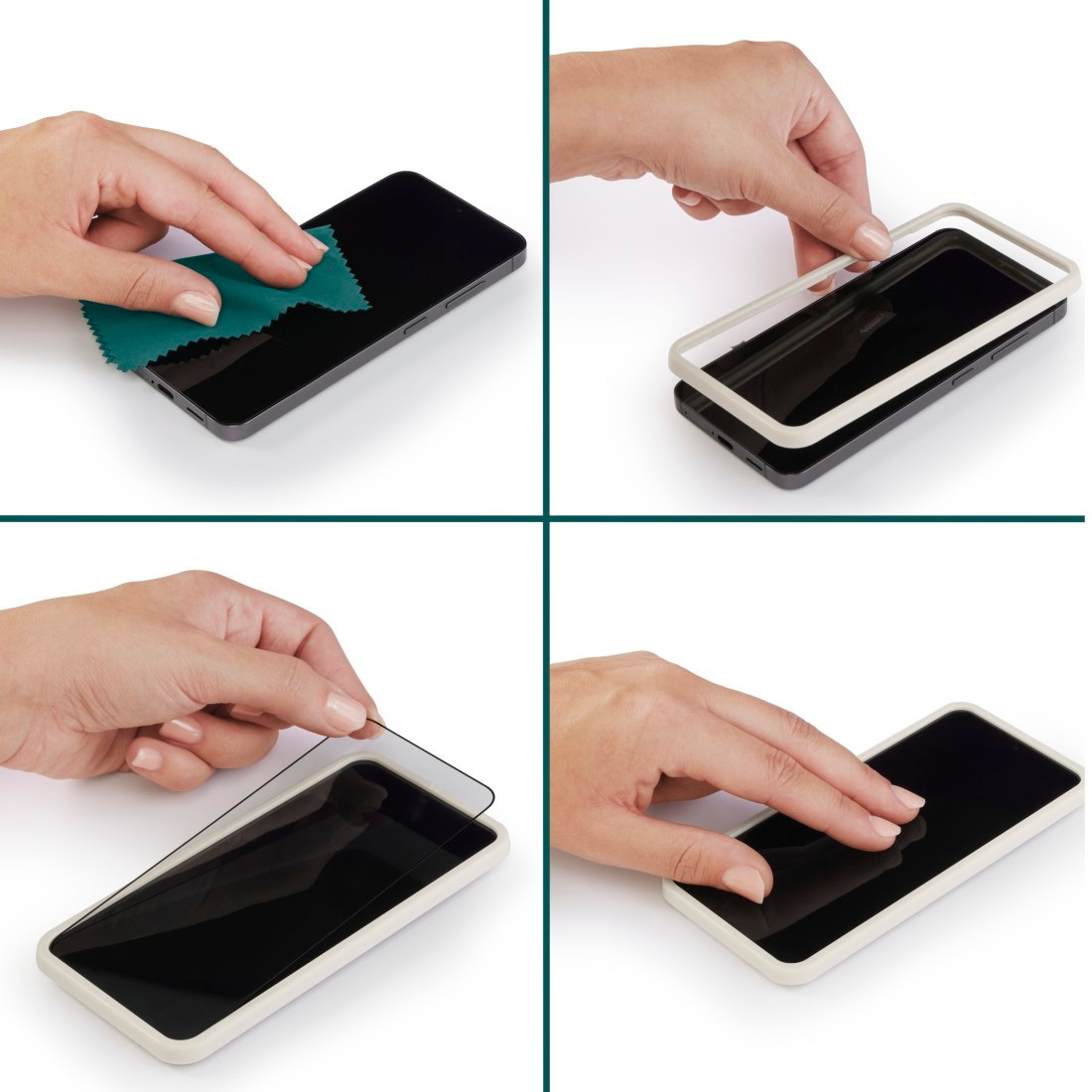 Hama Displayschutzglas »Handy-Schutzglas für Samsung Galaxy S26, Montagehilfe« für Samsung Galaxy S26 D3O Schutzglas, 10H Härte, Fullscreen Vollabdeckung, Ultraclear HD