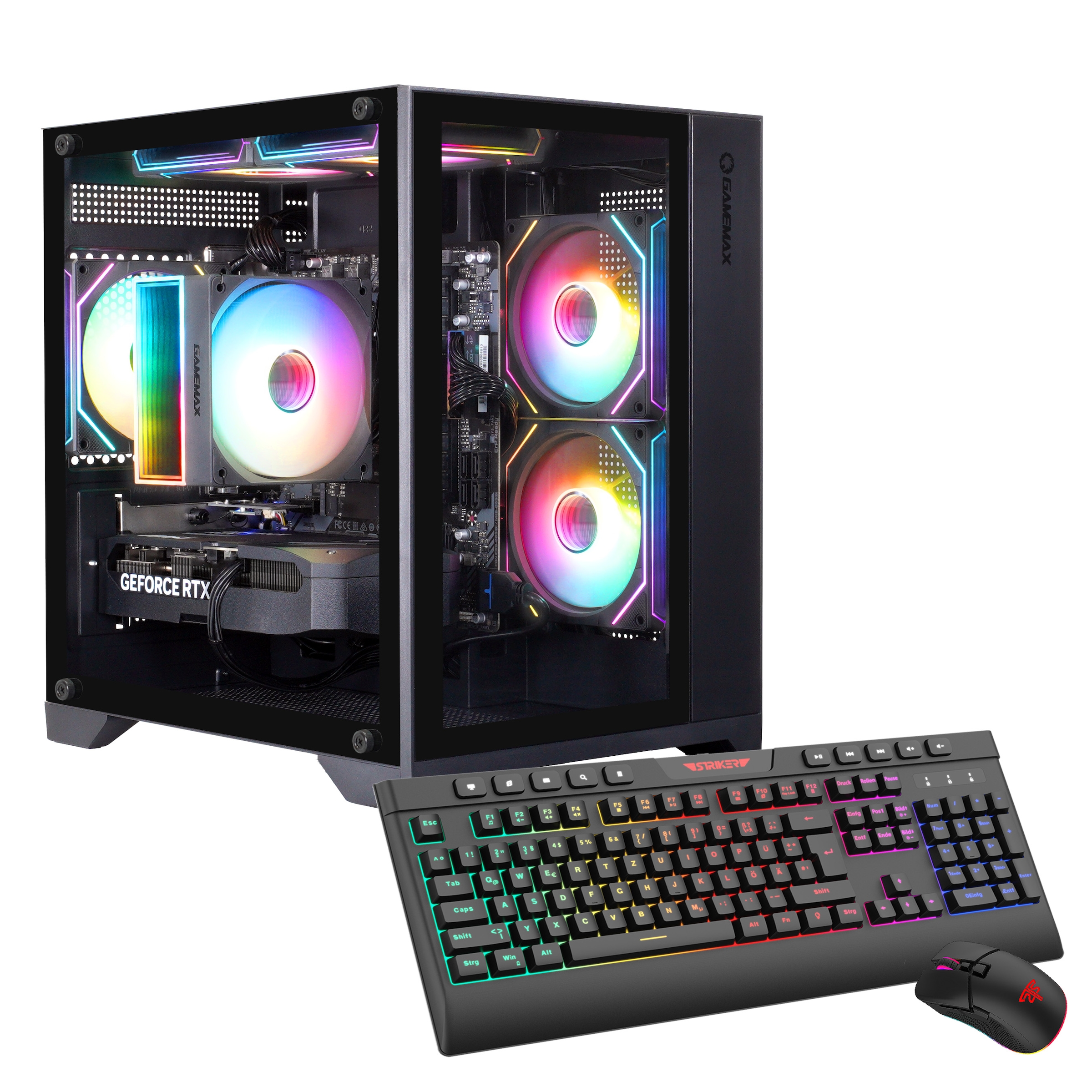 GAMEMAX Gaming-PC »Infinity Mini BK 7528 AMD Ryzen 5 9600X RTX 5070 32GB DDR5 1TB SSD« Windows 11, DDR5 RAM schwarz WLAN AC, ARGB-Beleuchtung...
