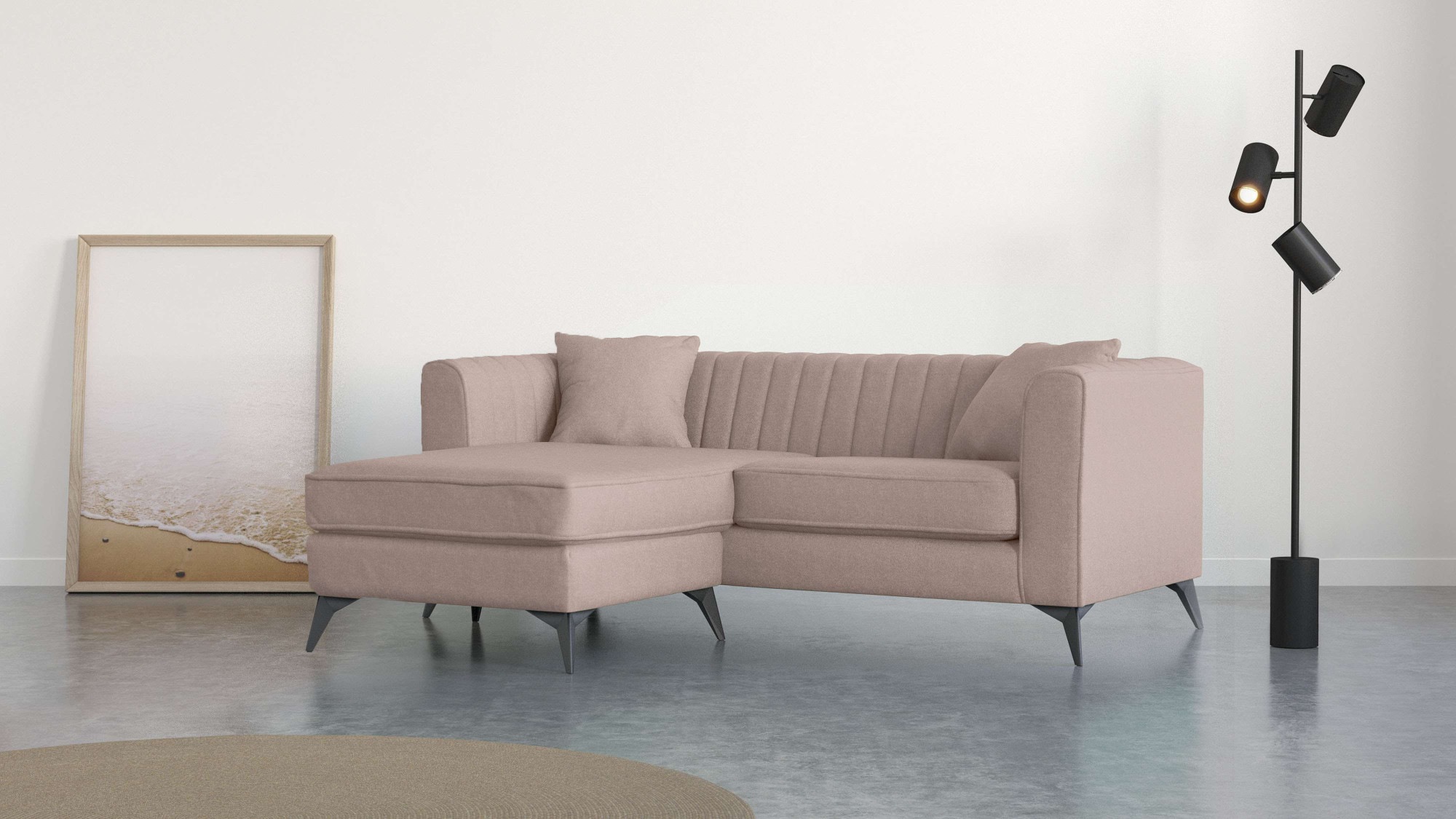 Places of Style Ecksofa »MATTHEW L-Form ideal für kleine Räume, Maße B/T/H: günstig online kaufen