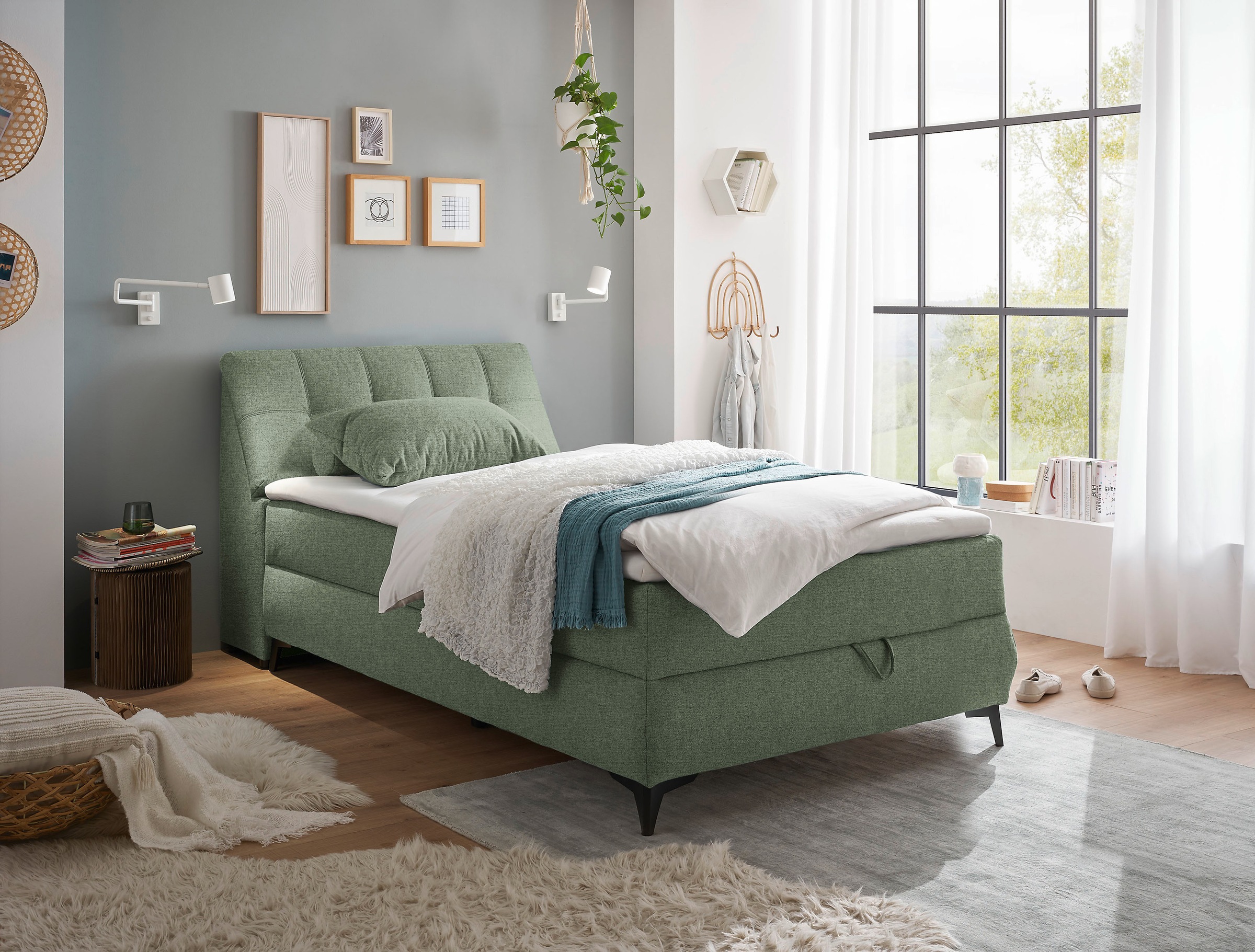 ED EXCITING DESIGN Boxbett »Atlantis«, mit Bettkasten und Stauraum im Kopfteil