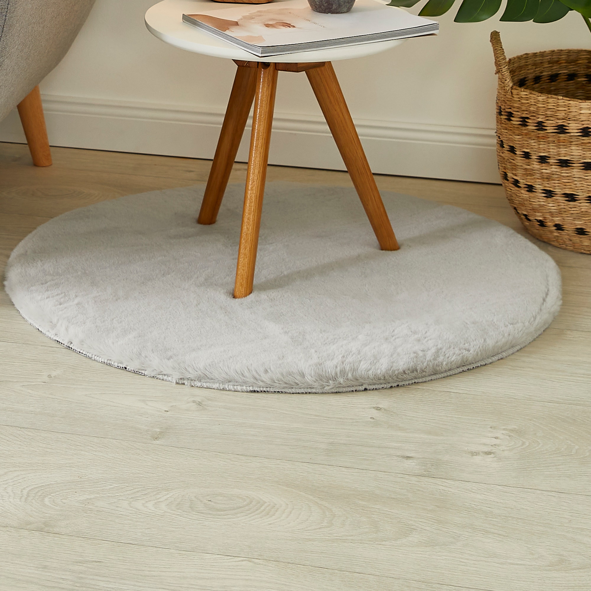 LUXOR living Fellteppich »Novara«, rund, 30 mm Höhe, Kunstfell, Kaninchenfell-Haptik, besonders weicher Hochflor