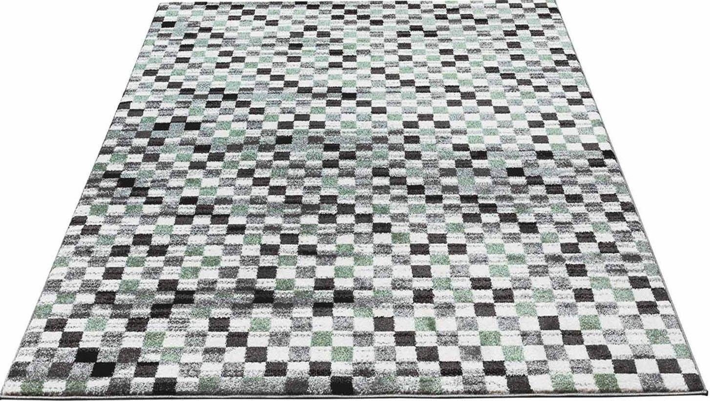 Carpet City Teppich »Moda 1141«, rechteckig, 11 mm Höhe, Kurzflor, Karo, weich, Wohnzimmer, Schlafzimmer