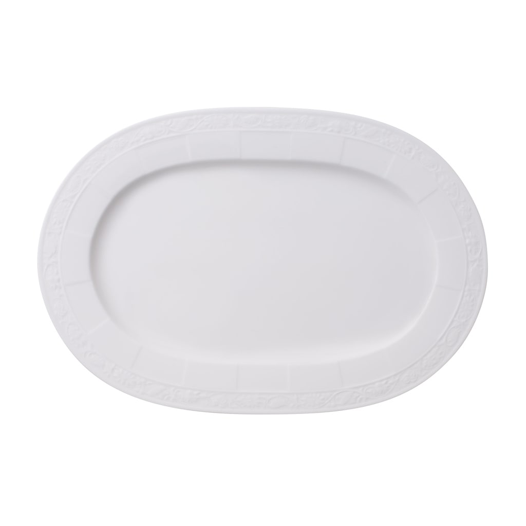 Villeroy & Boch Servierplatte »Servierplatte White Pearl 35 x 24 cm weiß« günstig online kaufen