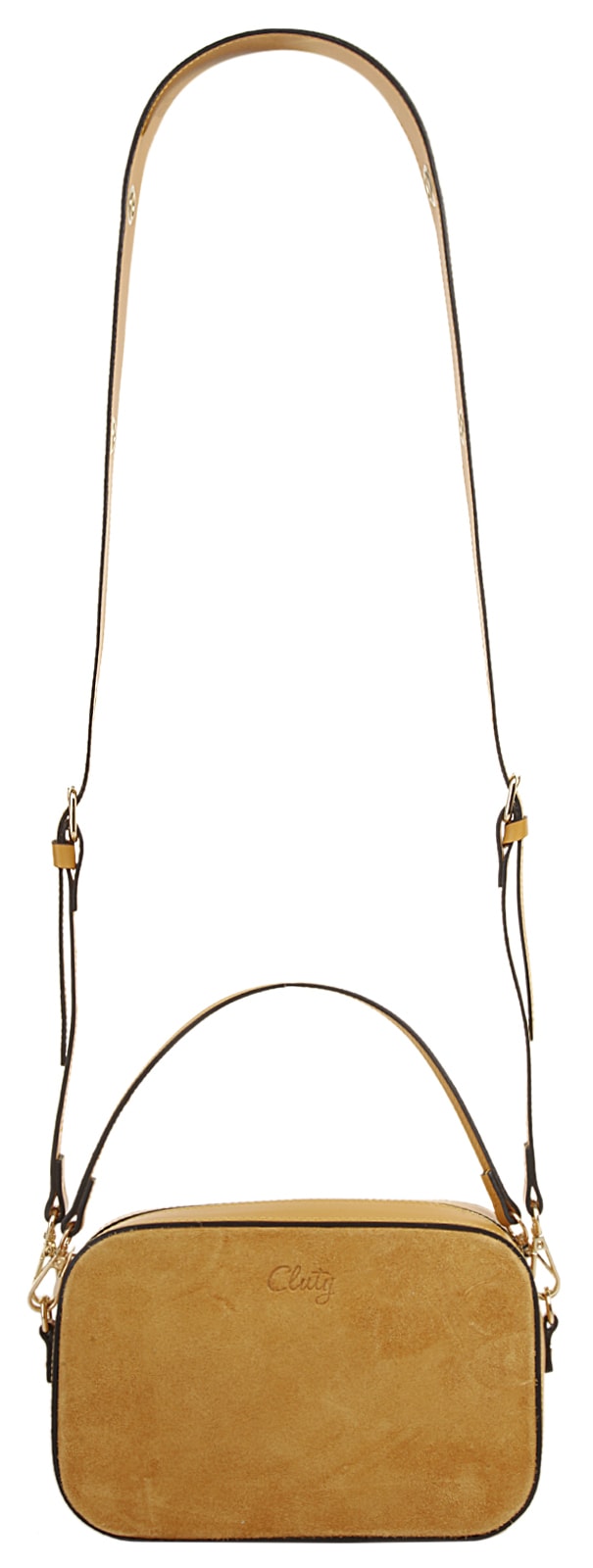 Cluty Umhängetasche, echt Leder, Made in Italy