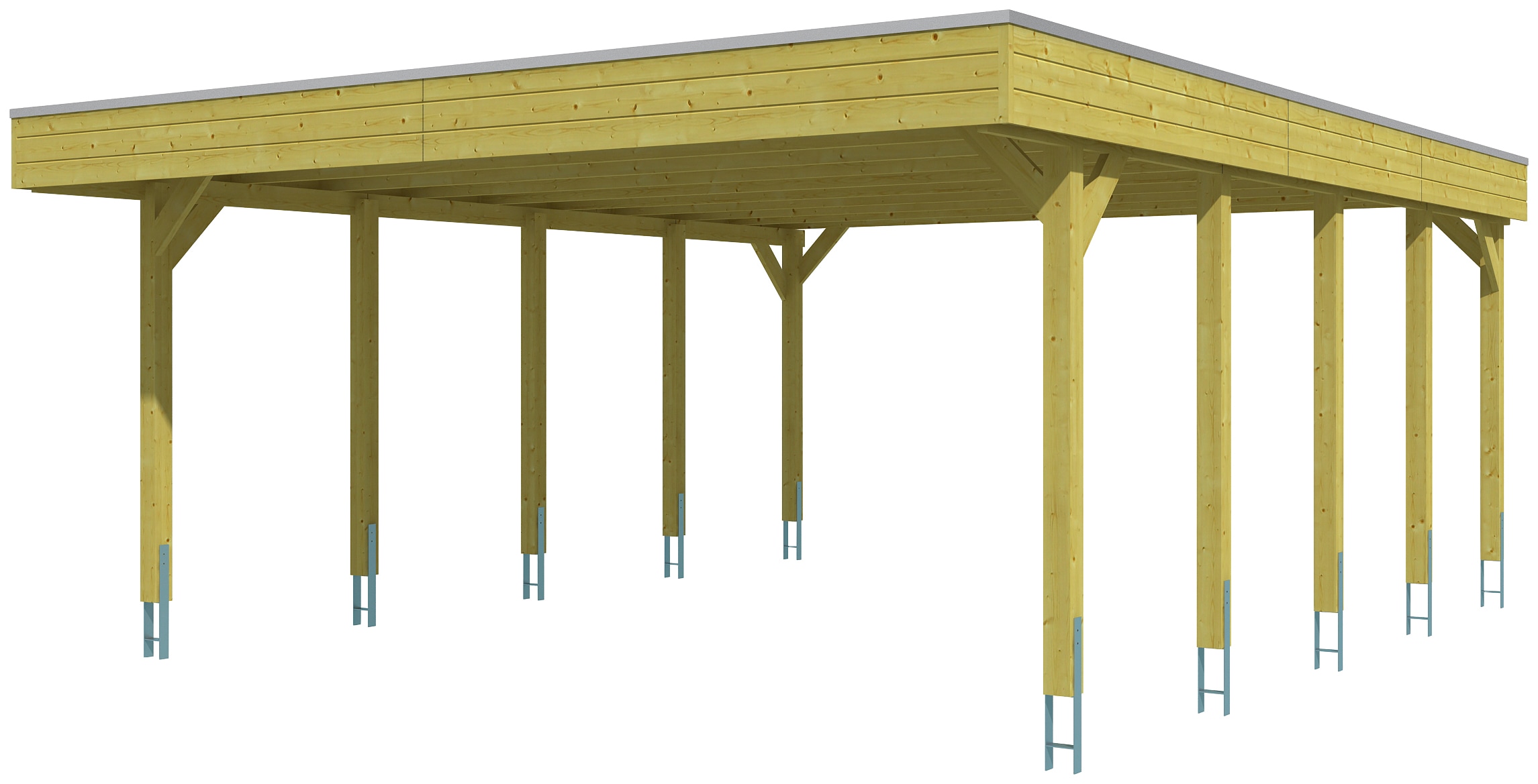Skanholz Doppelcarport »Friesland«, Holz, 514 cm, grün