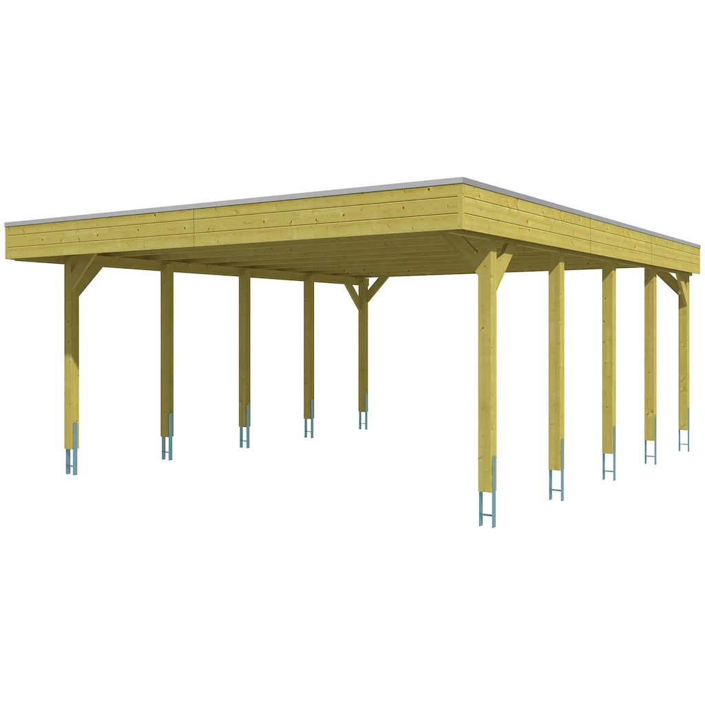 Skanholz Doppelcarport »Friesland«, Holz, 514 cm, grün