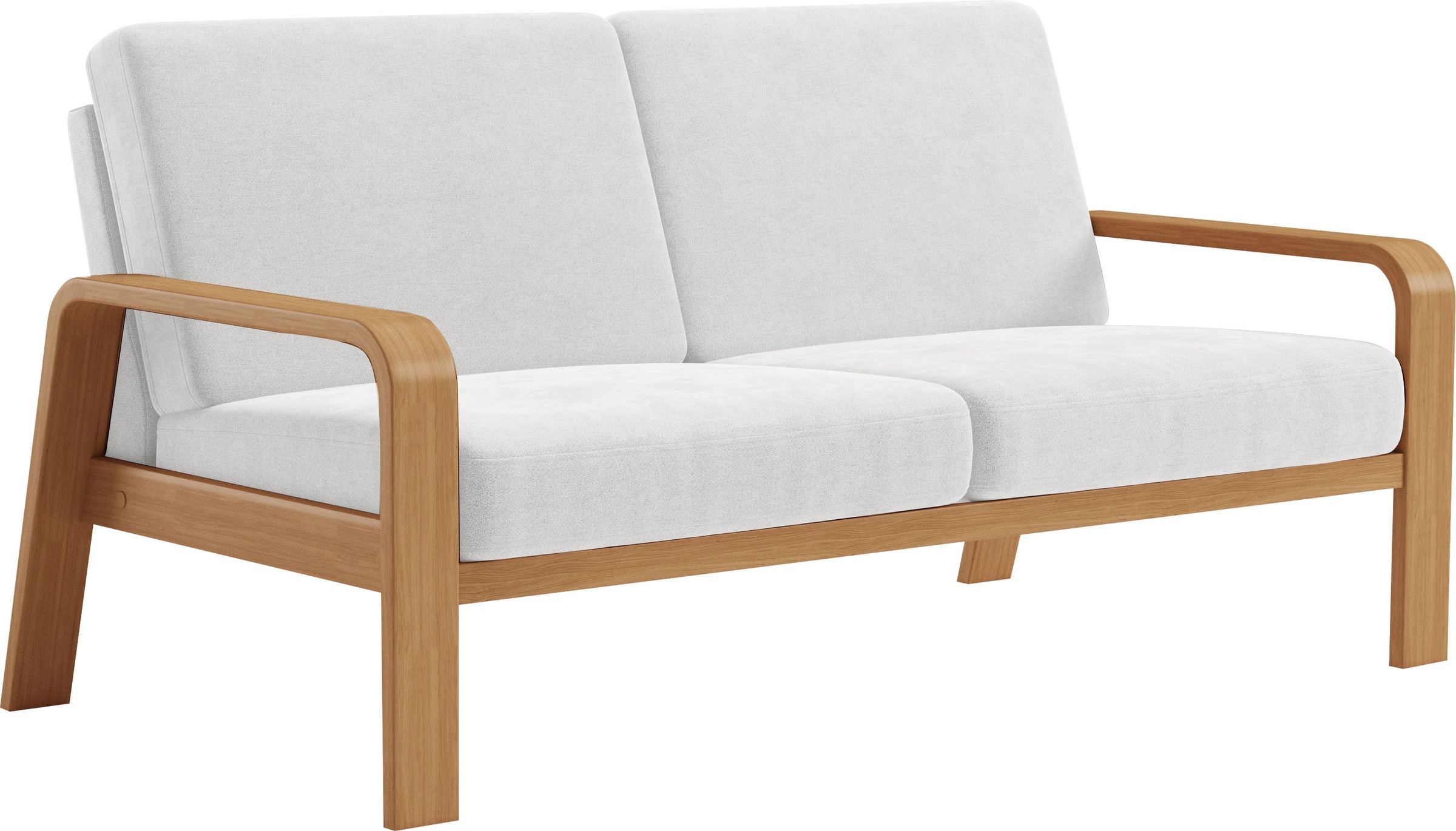 sit&more 2,5-Sitzer »Kolding«, Armlehnen aus eichefarbigem Buchenholz, verschiedene Bezüge und Farben