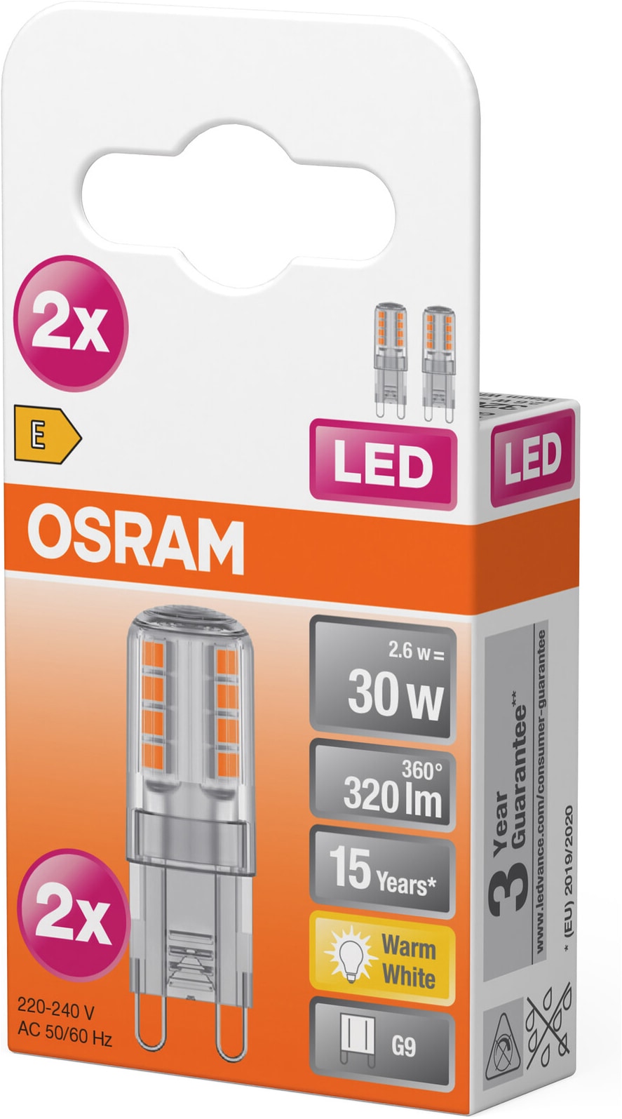 Osram LED-Leuchtmittel »LED PIN Lampe« G9 2 Stk. Warmweiß