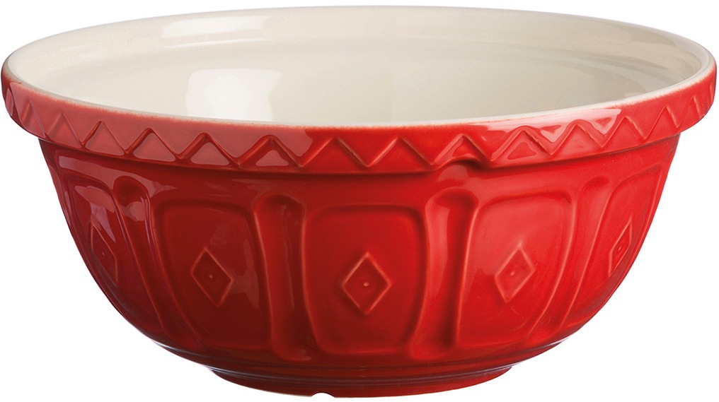 MASON CASH Rührschüssel 1 Stk. aus Steingut mit markantem Muster, auch als Obst- oder Salatschüssel rot