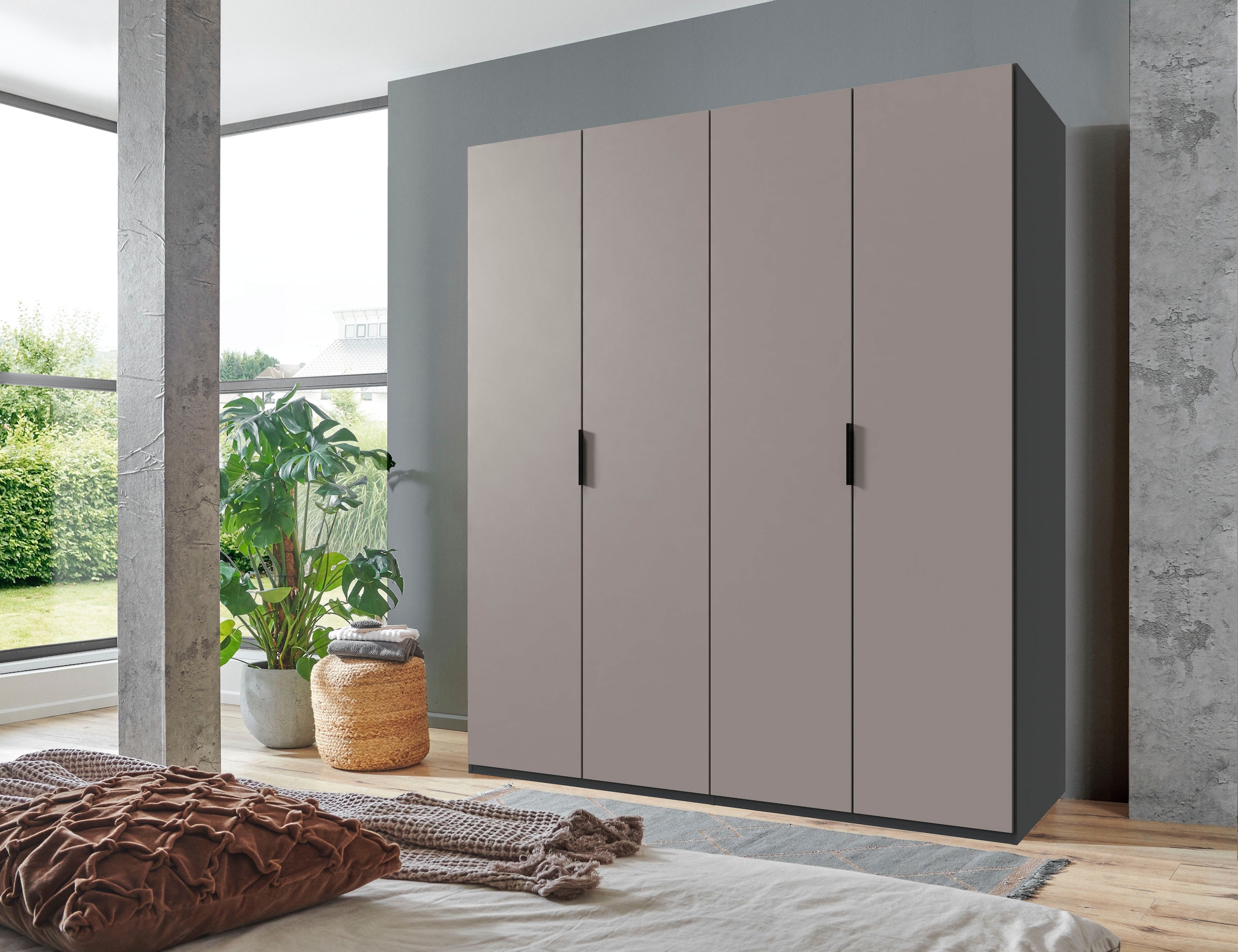 Wimex Kleiderschrank »Oxford by fresh to go, in 3 Breiten, Made in Germany«, (wahlweise mit oder ohne Spiegel), mit hochwertigen Falttüren für den perfekten Überblick