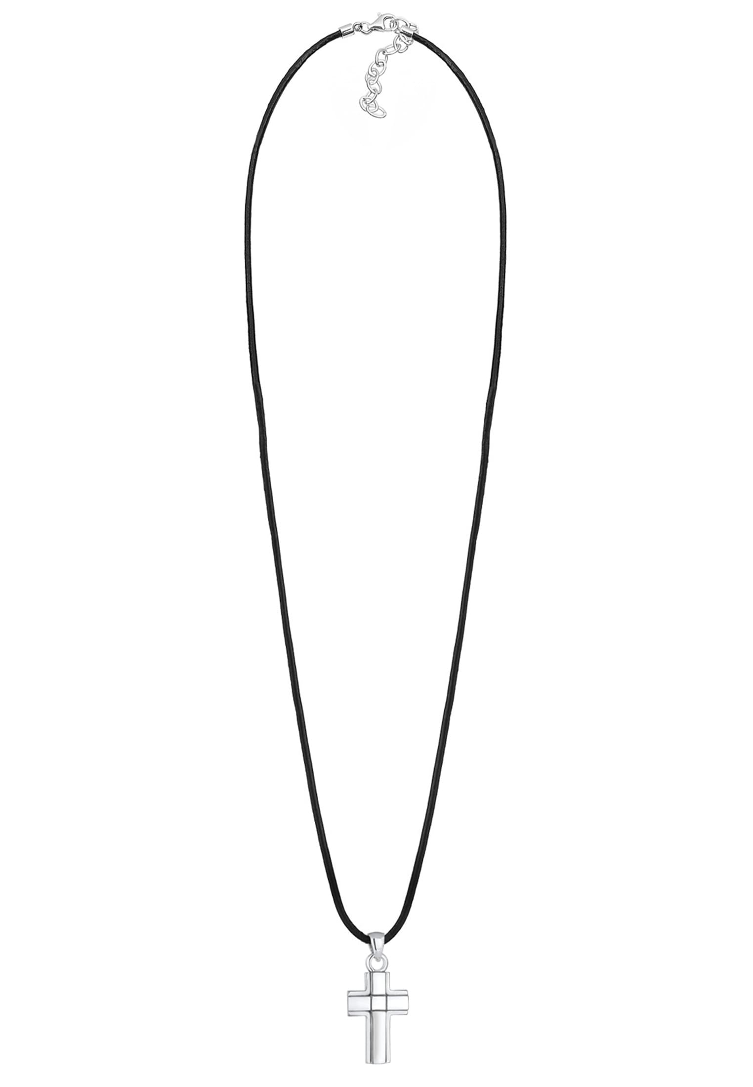Kuzzoi Kette mit Anhänger »Lederkette Anhänger Kreuz 925 Sterling Silber«