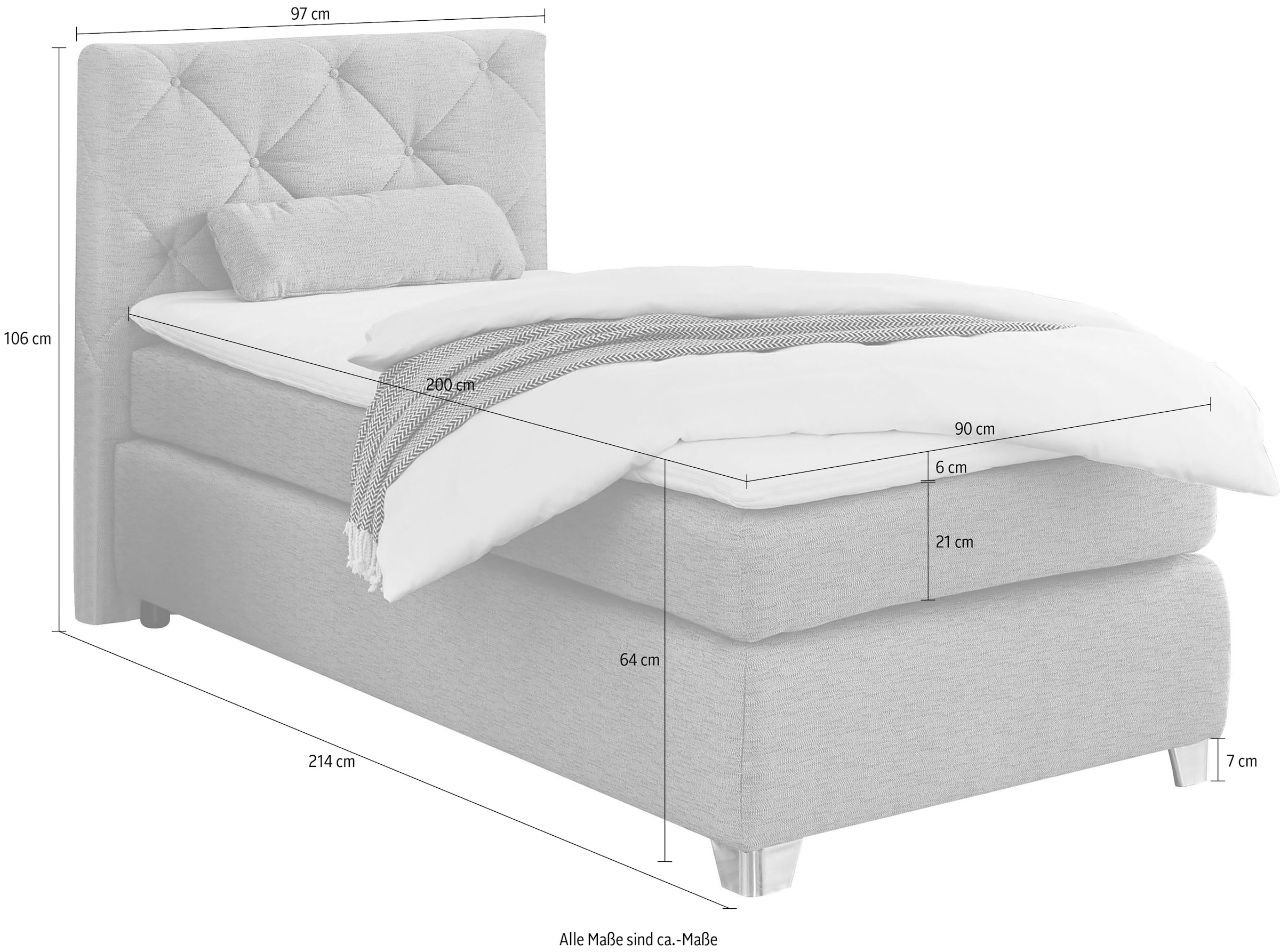 5. Bild von Jockenhöfer Gruppe Boxspringbett Finja, mit Topper und Zierkissen