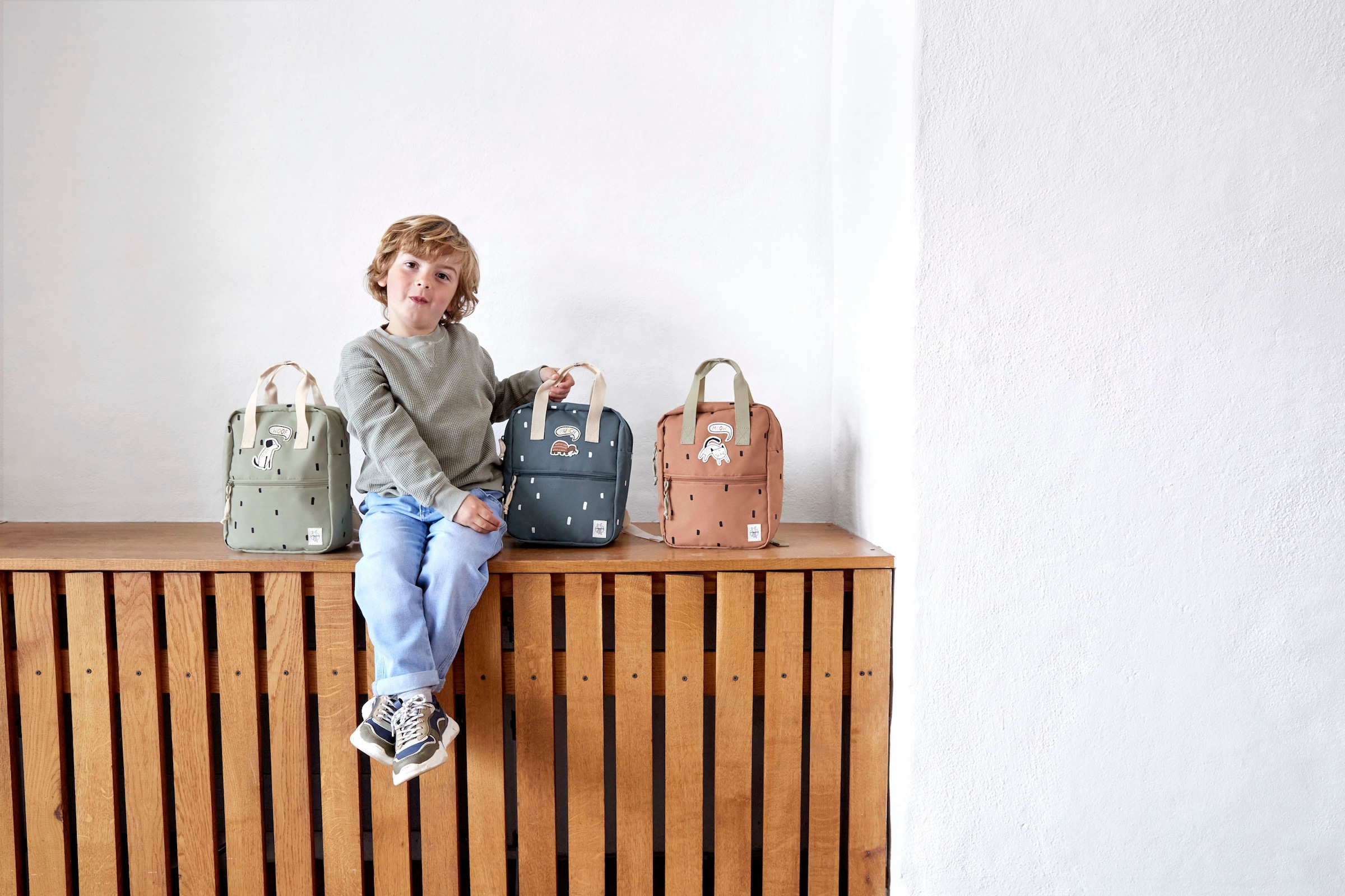 LÄSSIG Kinderrucksack »Happy Prints, Mini Square Backpack, Midnight Blue«