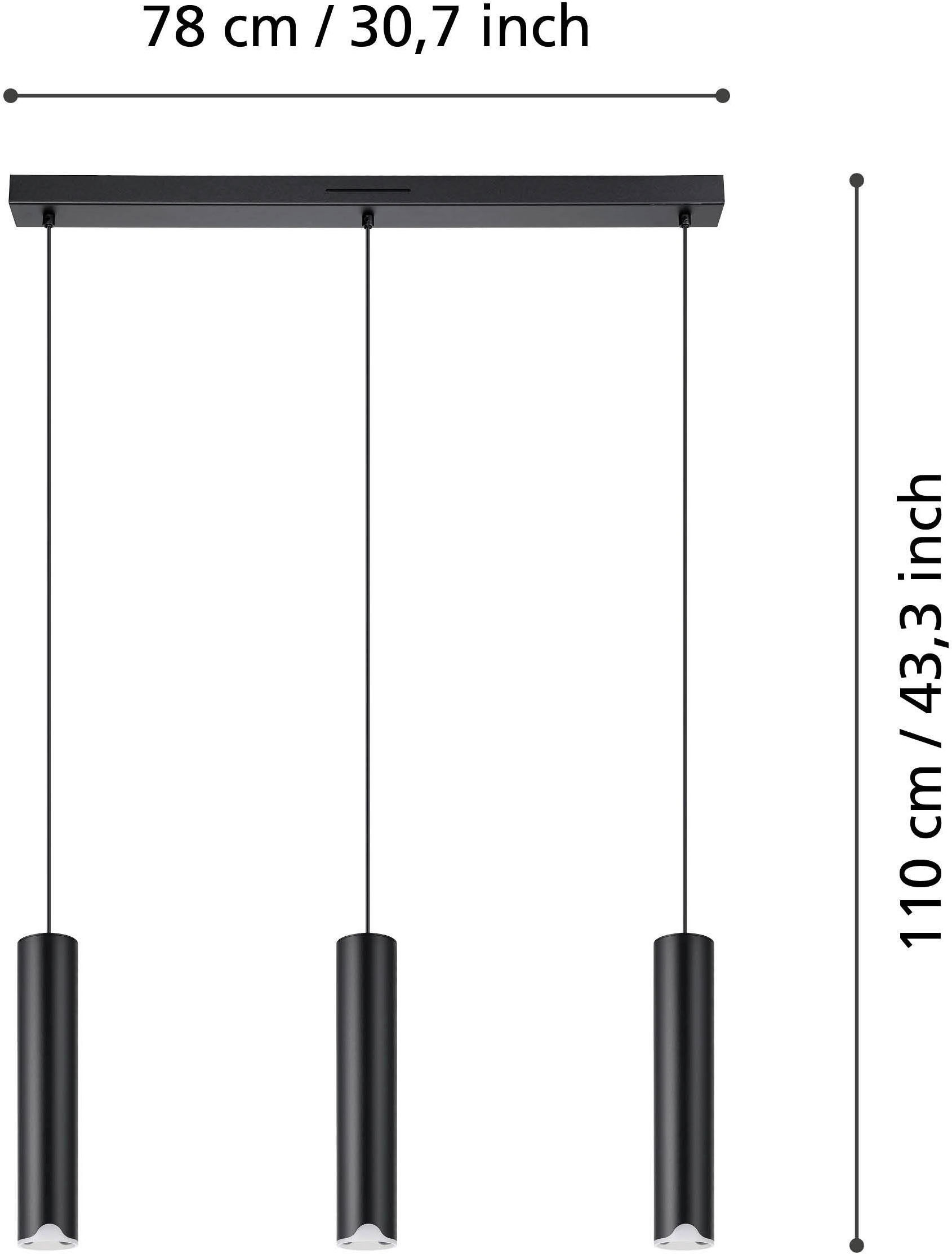 EGLO Hängeleuchte »BALAMORTA-Z Pendellampe - Stahl - LED - 3X3,7W - IP20« LED-Modul 1 Stk. Kaltweiß | Neutralweiß | Warmweiß Hängelampe, Deckenlampe, Wohnzimmer, Esszimmer, L78 x B5,5 x H110 cm