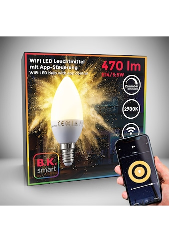 B.K.Licht LED-Leuchtmittel, E14, 1 St., Warmweiß, Smart Home LED-Lampe RGB WiFi... kaufen