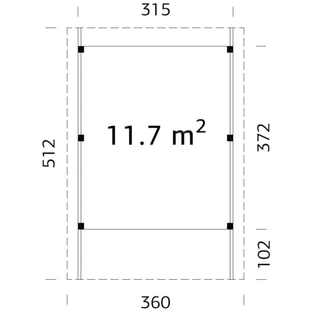 Palmako Einzelcarport »Karl«, Holz, natur