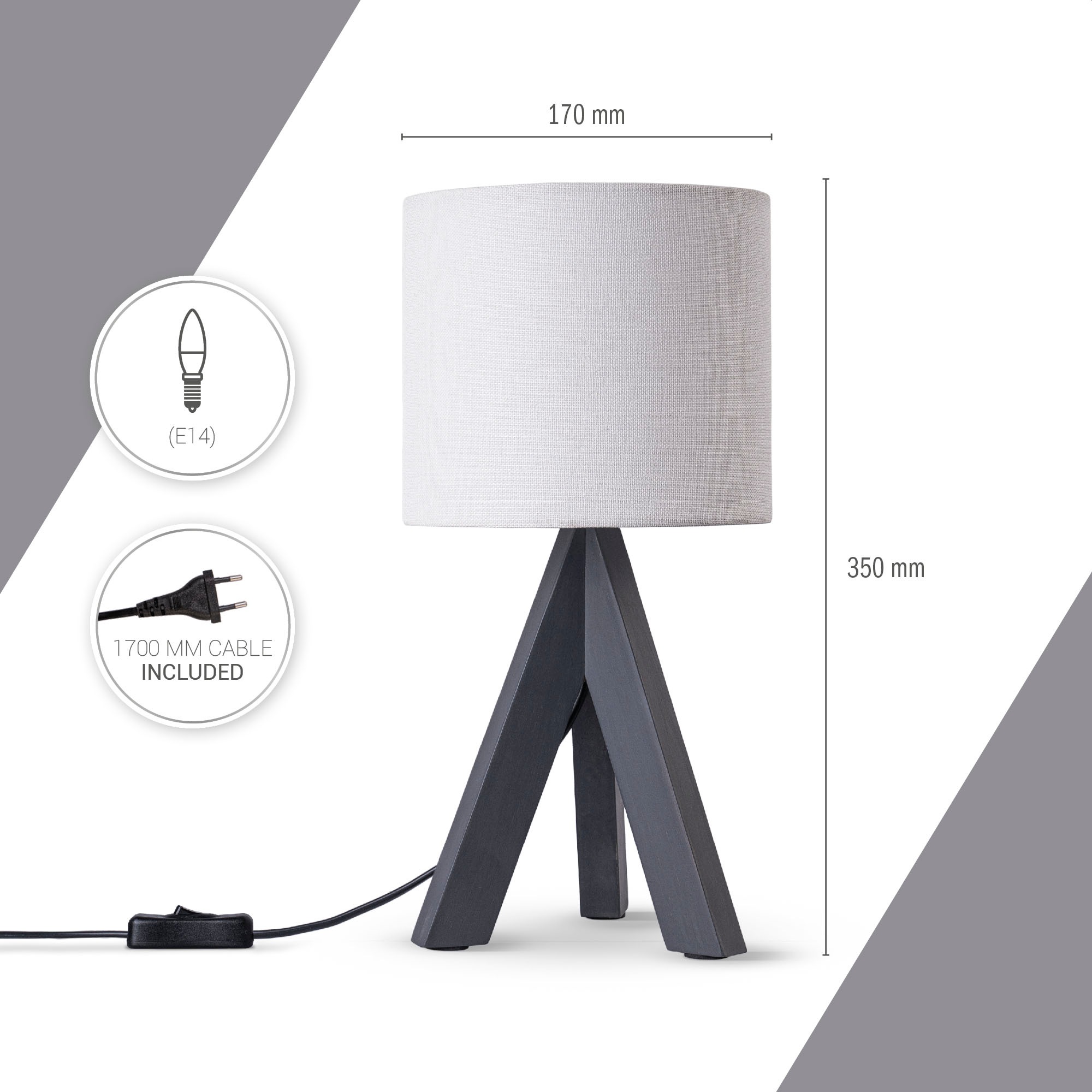 Paco Home Tischleuchte »BAJO CANVAS UNI COLOR«, 1 flammig, Leuchtmittel E14 günstig online kaufen