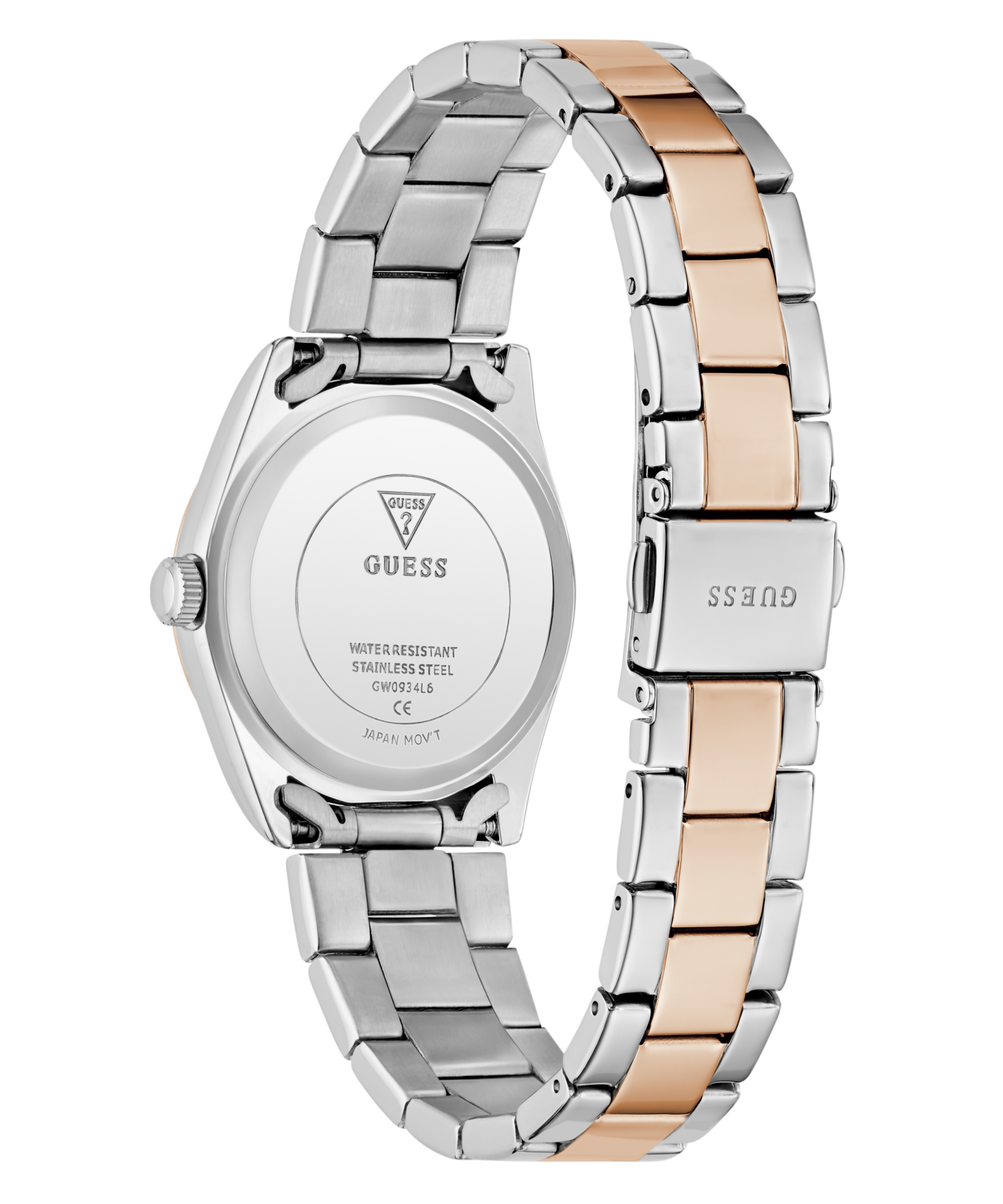 Guess Quarzuhr »ALICE«, Armbanduhr, Damenuhr, Edelstahlarmband, Datum, Kristallglas