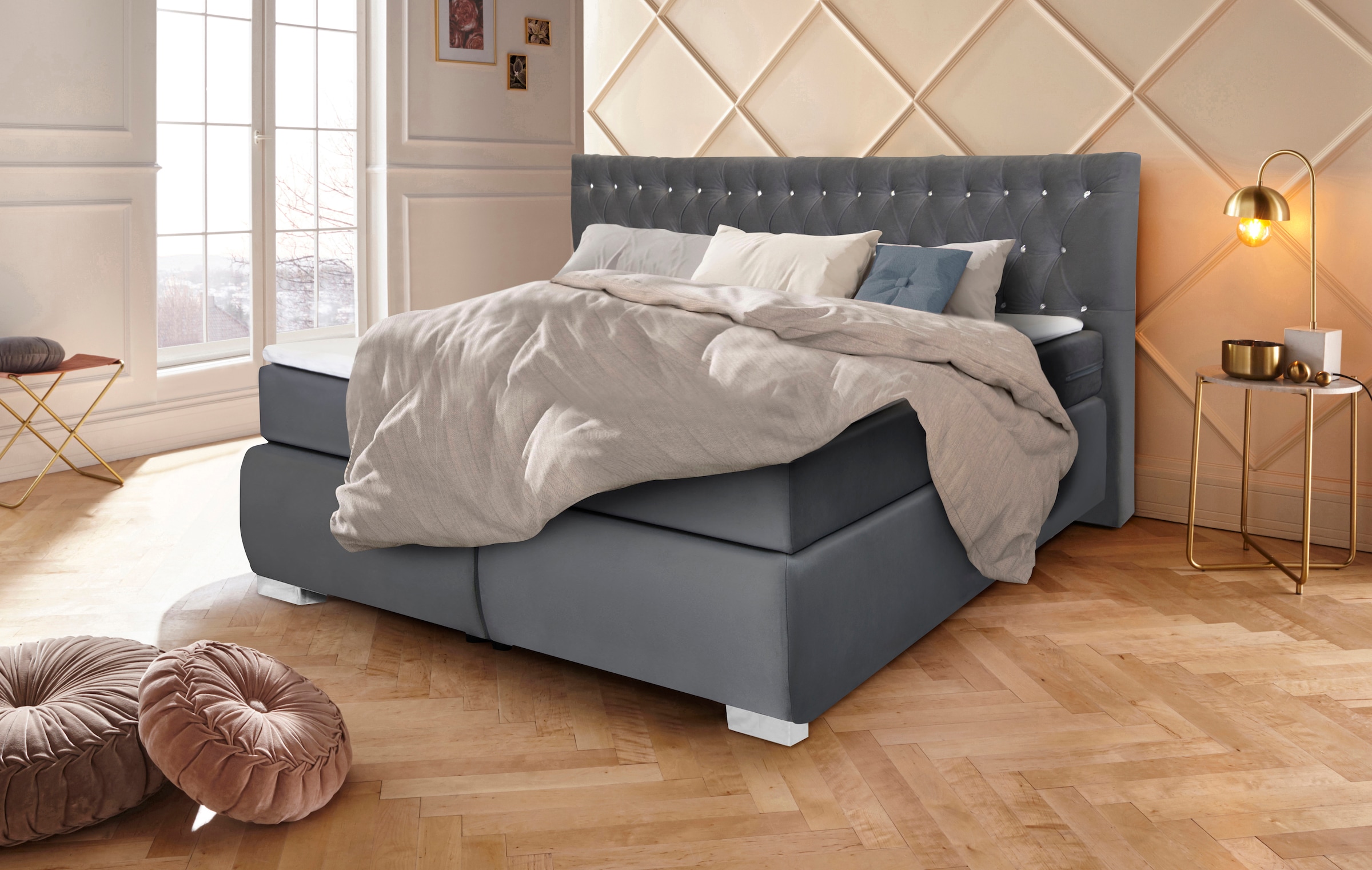 Leonique Boxspringbett »Rumba«, Taschenfederkern-Matratze in Härtegrad 3, i günstig online kaufen