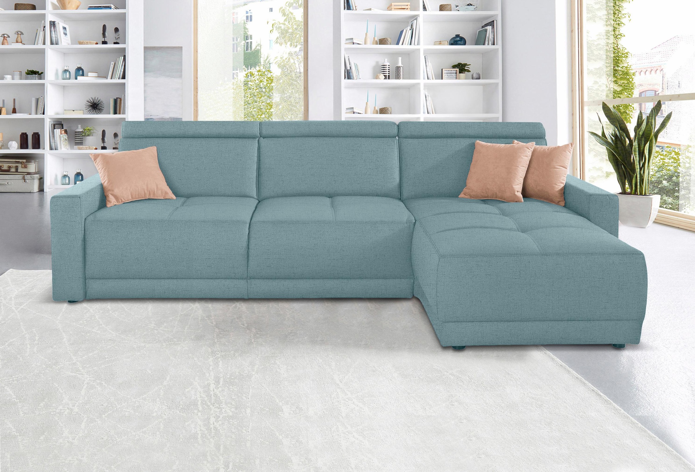 DOMO collection Ecksofa »Ava mit moderner Sitzheftung & toller Doppelnaht, günstig online kaufen