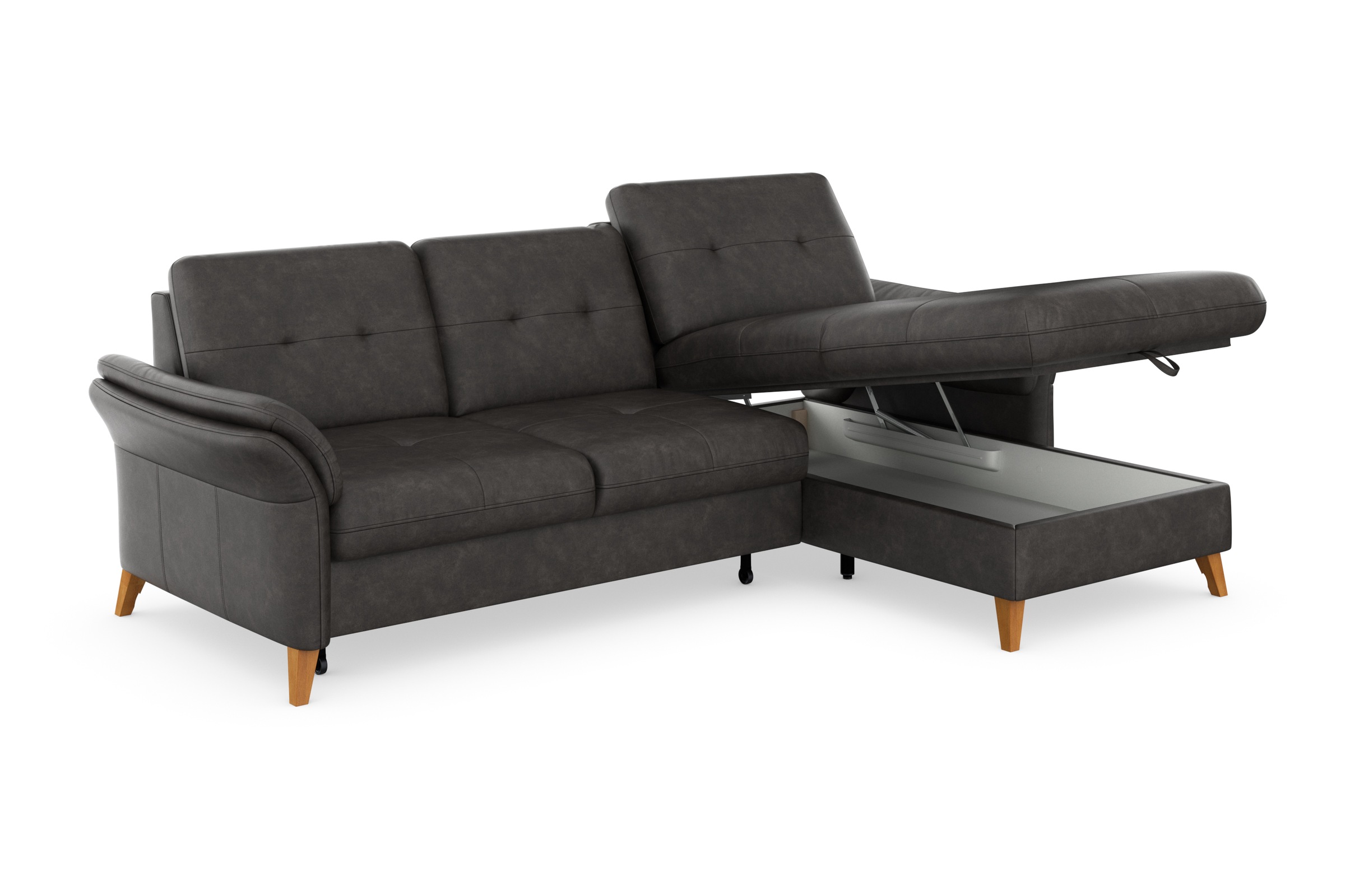 sit&more Ecksofa »Göteborg«, Sitztiefenverstellung und Federkern, wahlweise mit Bettfunktion