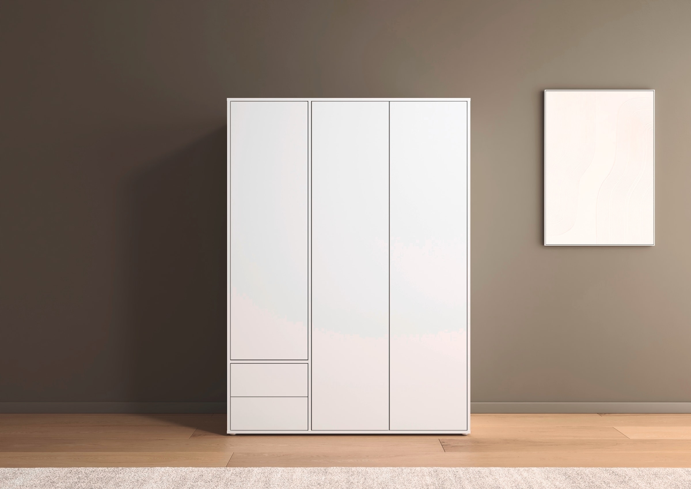 rauch Drehtürenschrank »Kleiderschrank Schrank Garderobe Wäscheschrank NABILA viel Stauraum«, (in 3 verschiedenen Ausstattungen BASIC/CLASSIC/PREMIUM), mit 2 Schubladen und Push-to-Open Funktion TOPSELLER MADE IN GERMANY