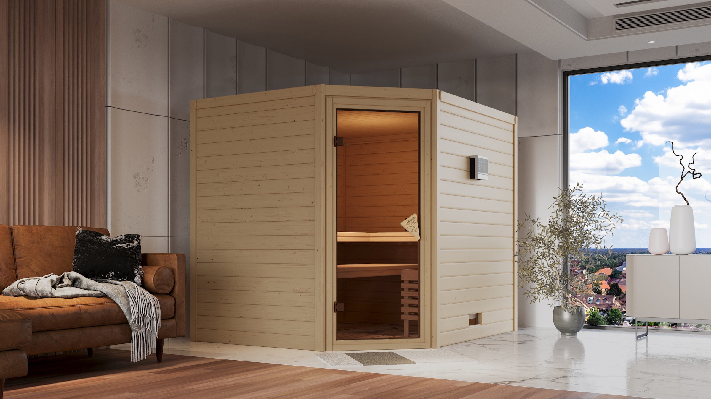 Karibu Sauna »Talida« Set, 9-kW-Bio-Ofen mit externer Steuerung günstig online kaufen