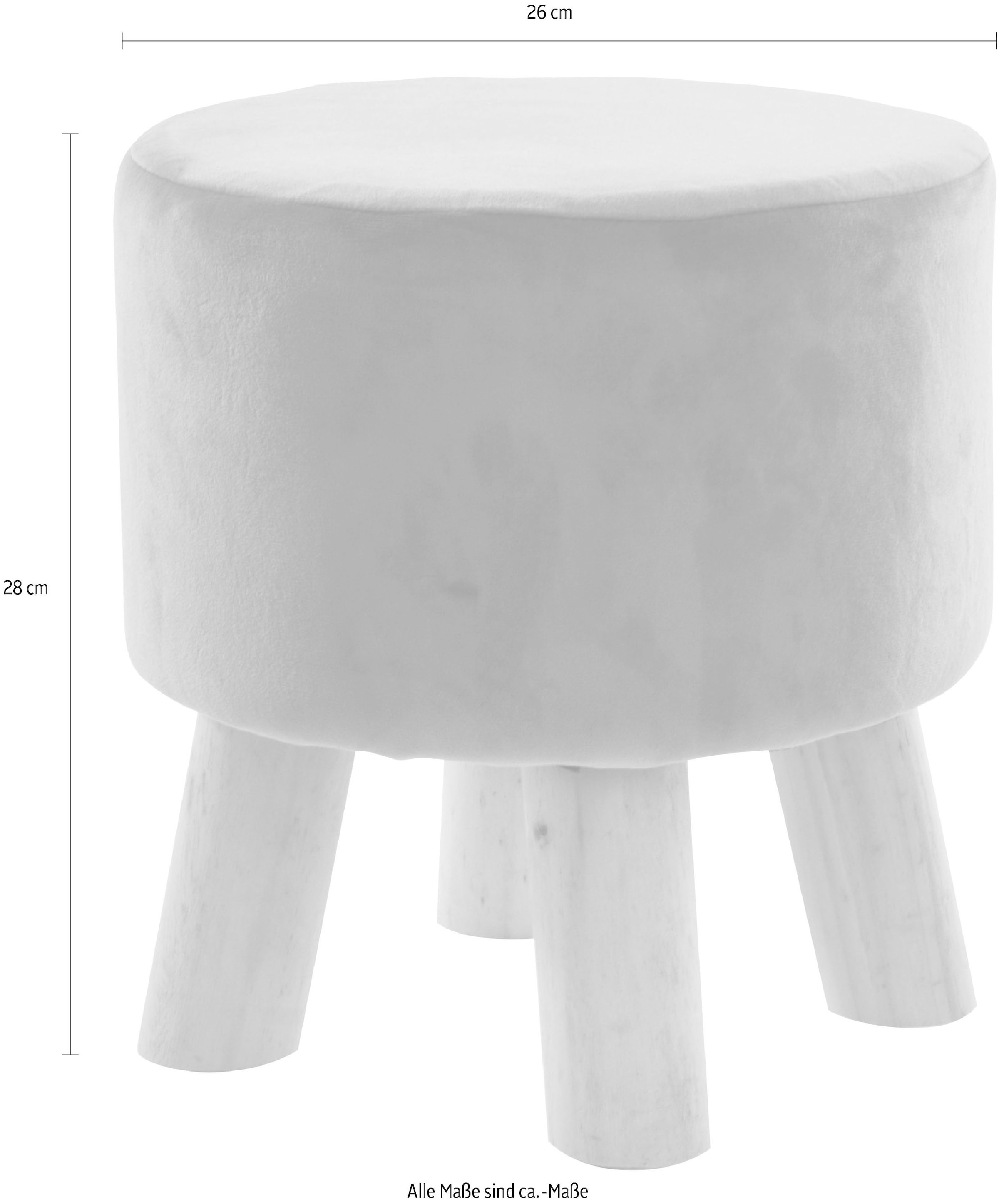 my Flair Hocker, mit 4 Füßen in natur/rose
